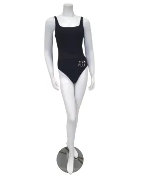 23CE173 Black Chic Elegance Square Neck Swimsuit