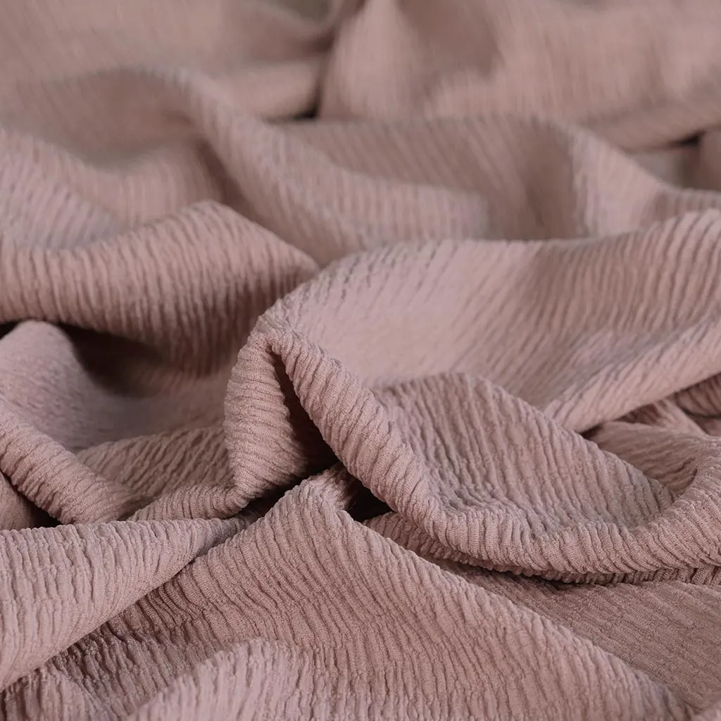 Aspen - Dusky Pink Bark Stretch Rib Fabric