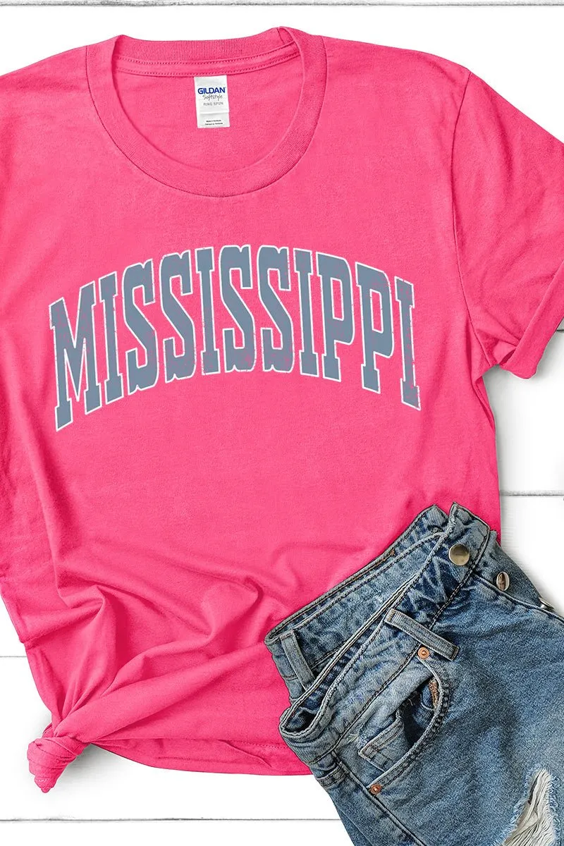 Athletic Varsity Mississippi Short Sleeve Relaxed Fit T-Shirt