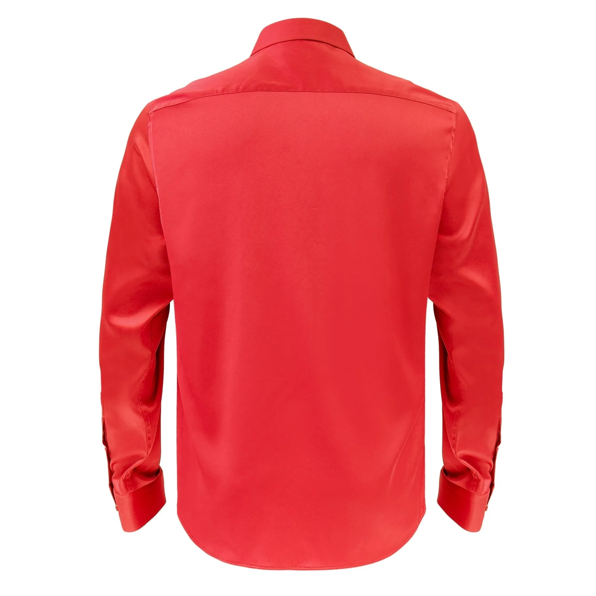 Barocco Luxe Satin Stretch Shirt RED