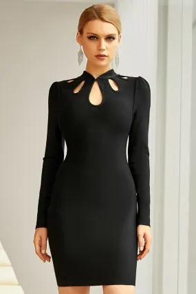 black evening bandage dress