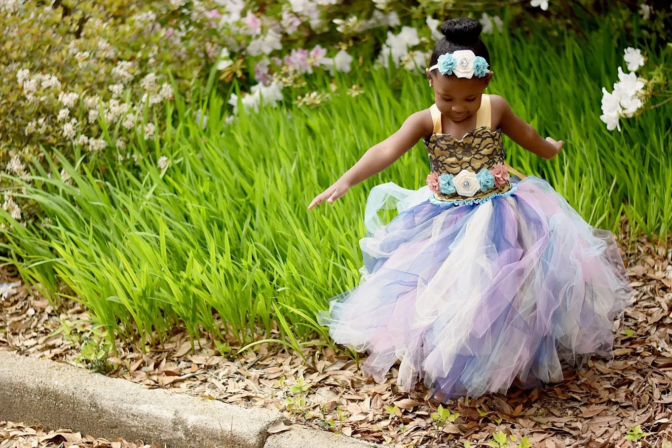 Blue Flower Girl Tutu Dress, Rustic Wedding Flower Girl Tutu Dress