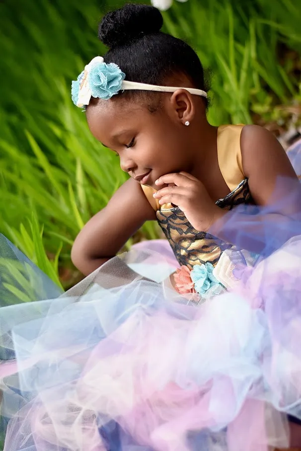 Blue Flower Girl Tutu Dress, Rustic Wedding Flower Girl Tutu Dress