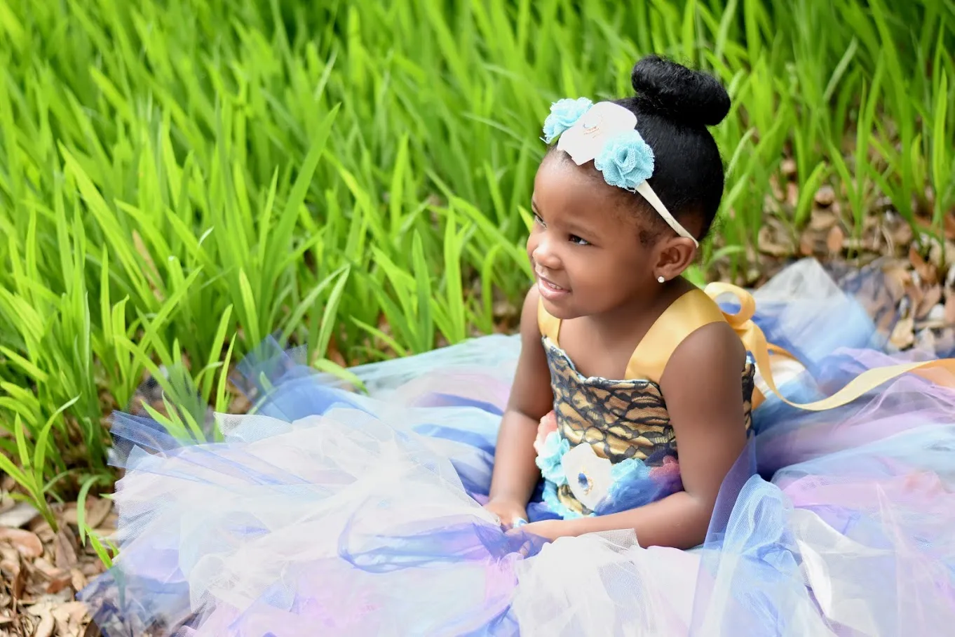 Blue Flower Girl Tutu Dress, Rustic Wedding Flower Girl Tutu Dress