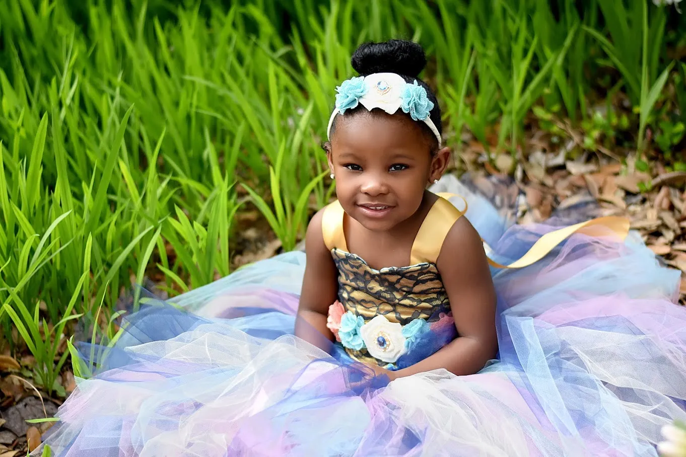 Blue Flower Girl Tutu Dress, Rustic Wedding Flower Girl Tutu Dress