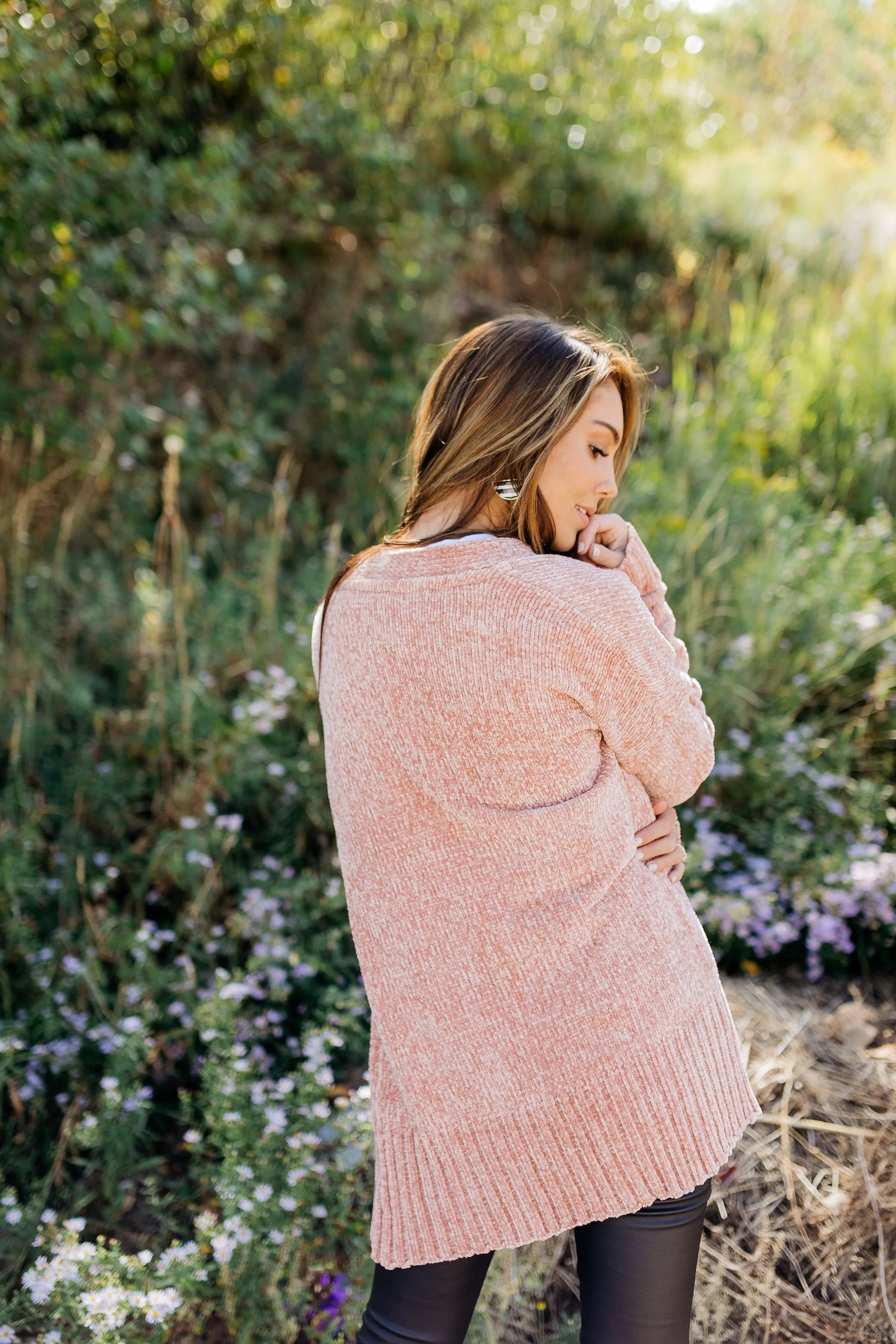 Blushing Beauty Chenille Cardigan - ALL SALES FINAL