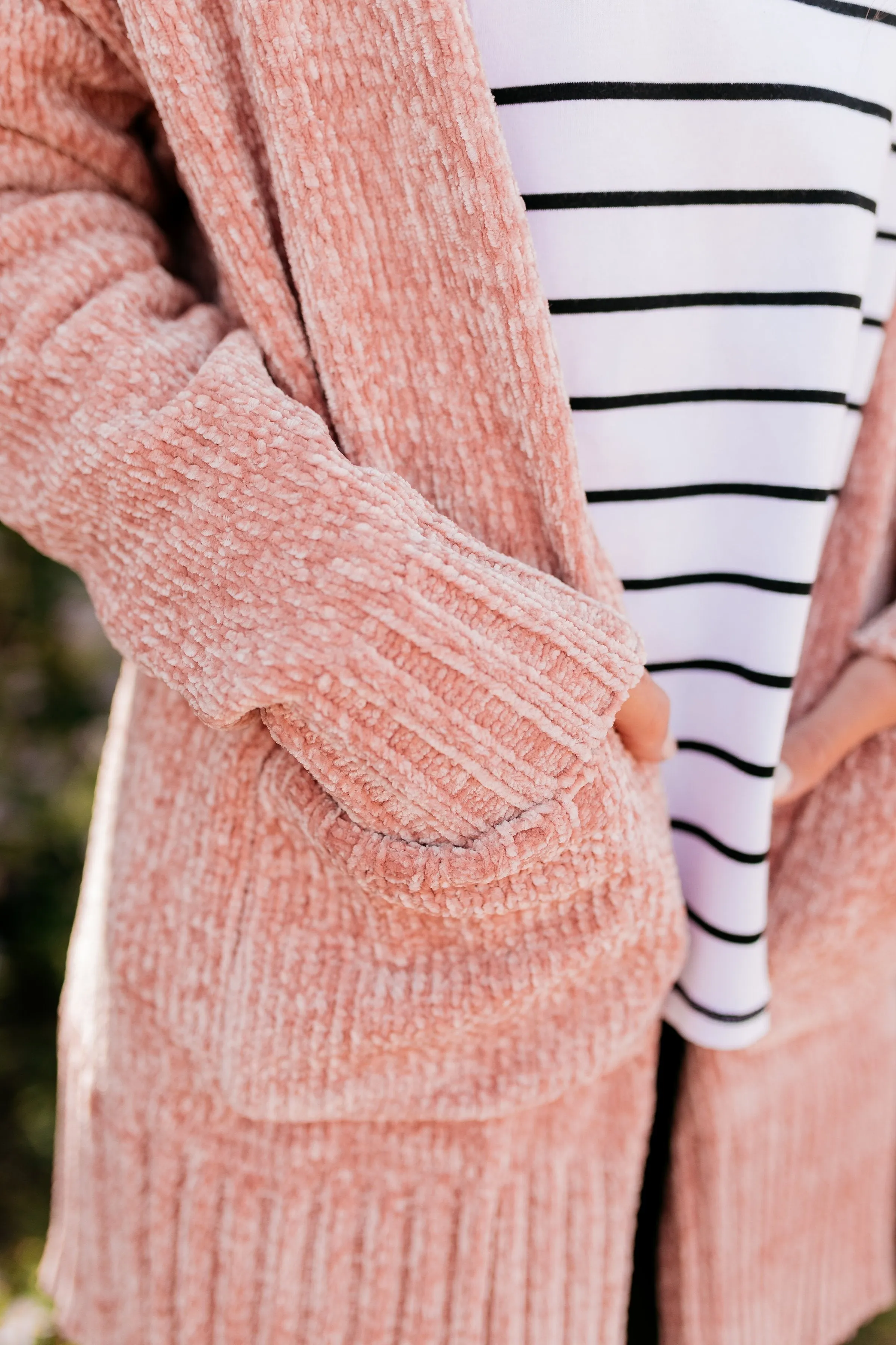 Blushing Beauty Chenille Cardigan - ALL SALES FINAL