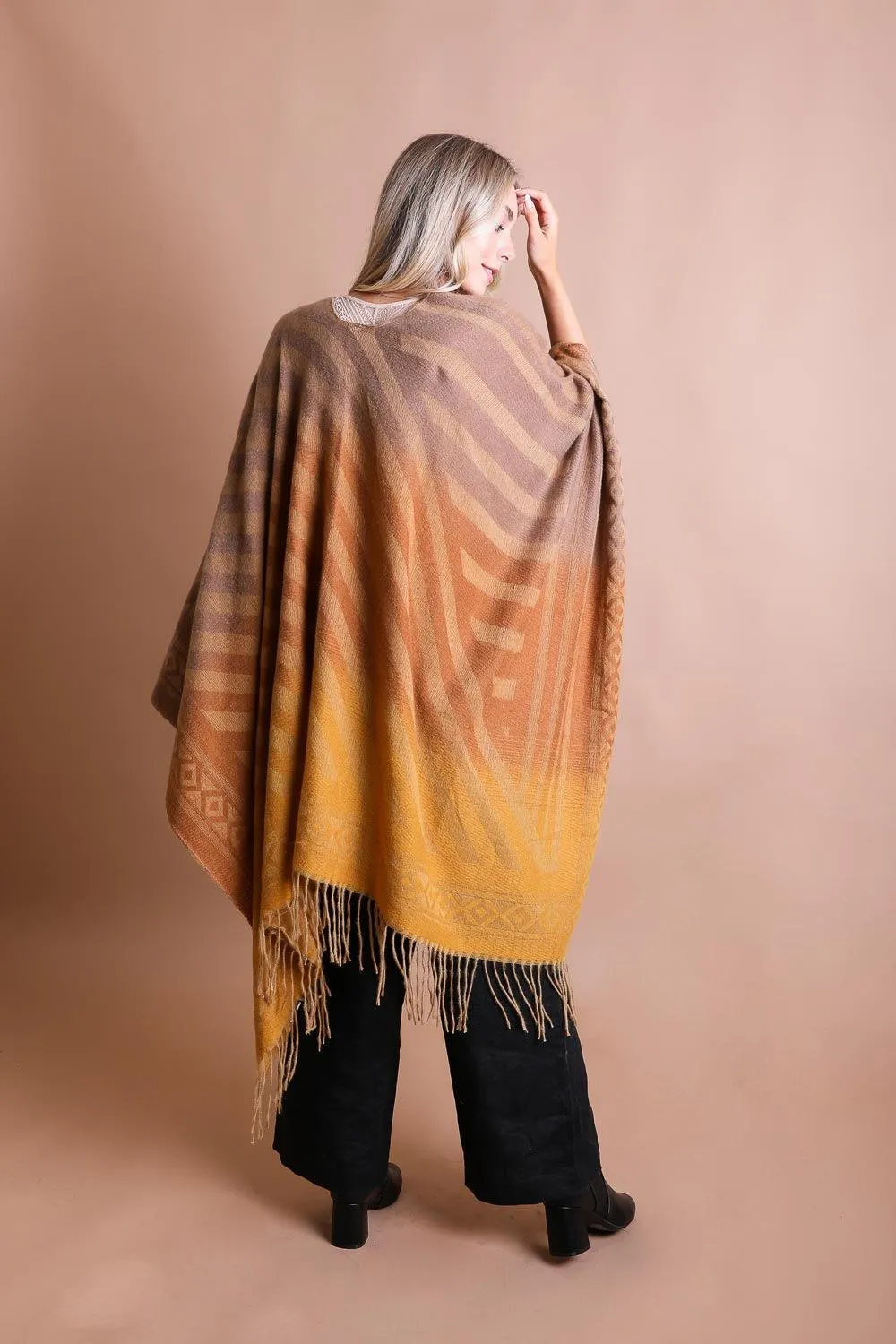 Bohemian Style Color Blend Tassel Serape