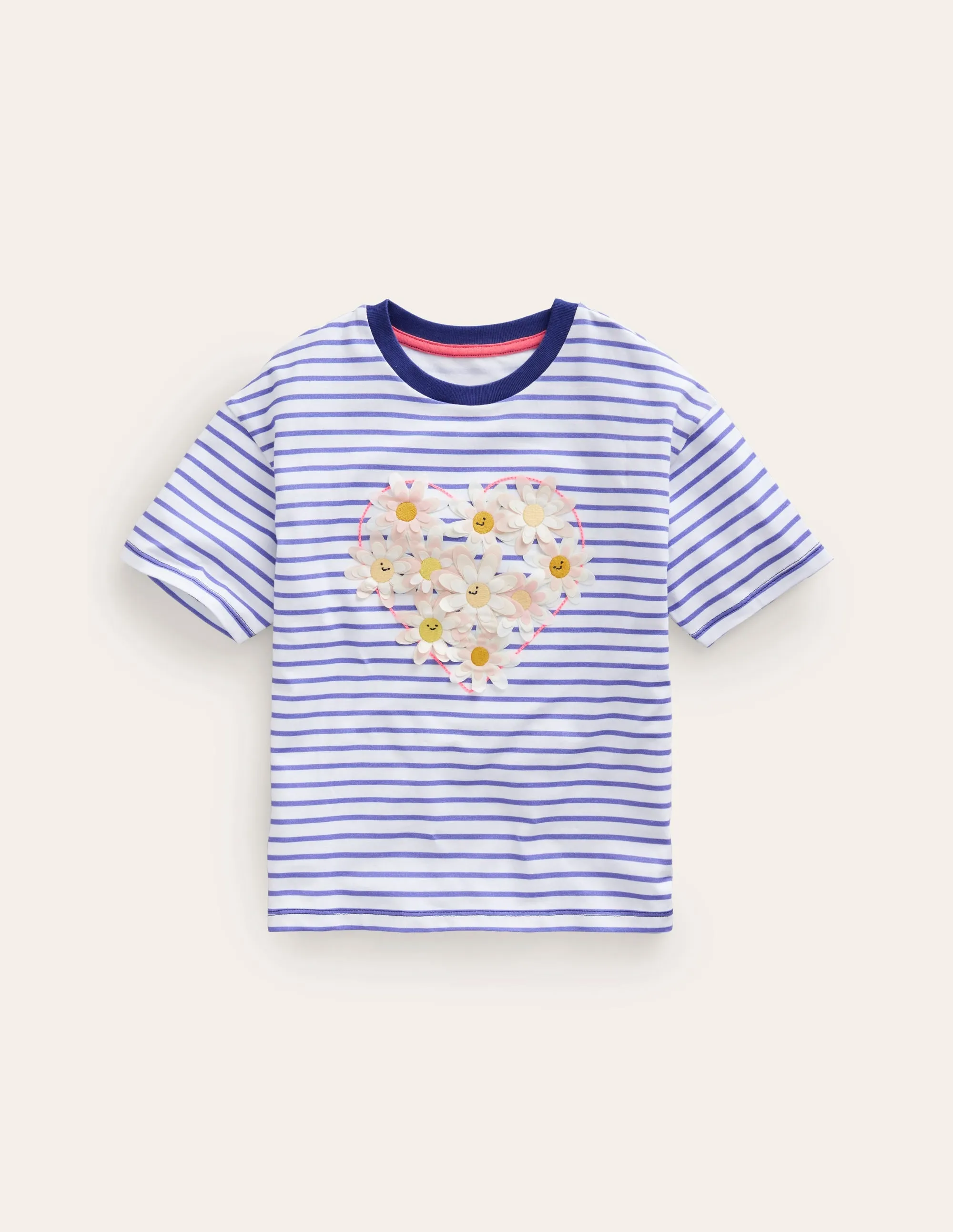 Boucle Relaxed T-shirt-Wisteria Blue/Ivory Heart