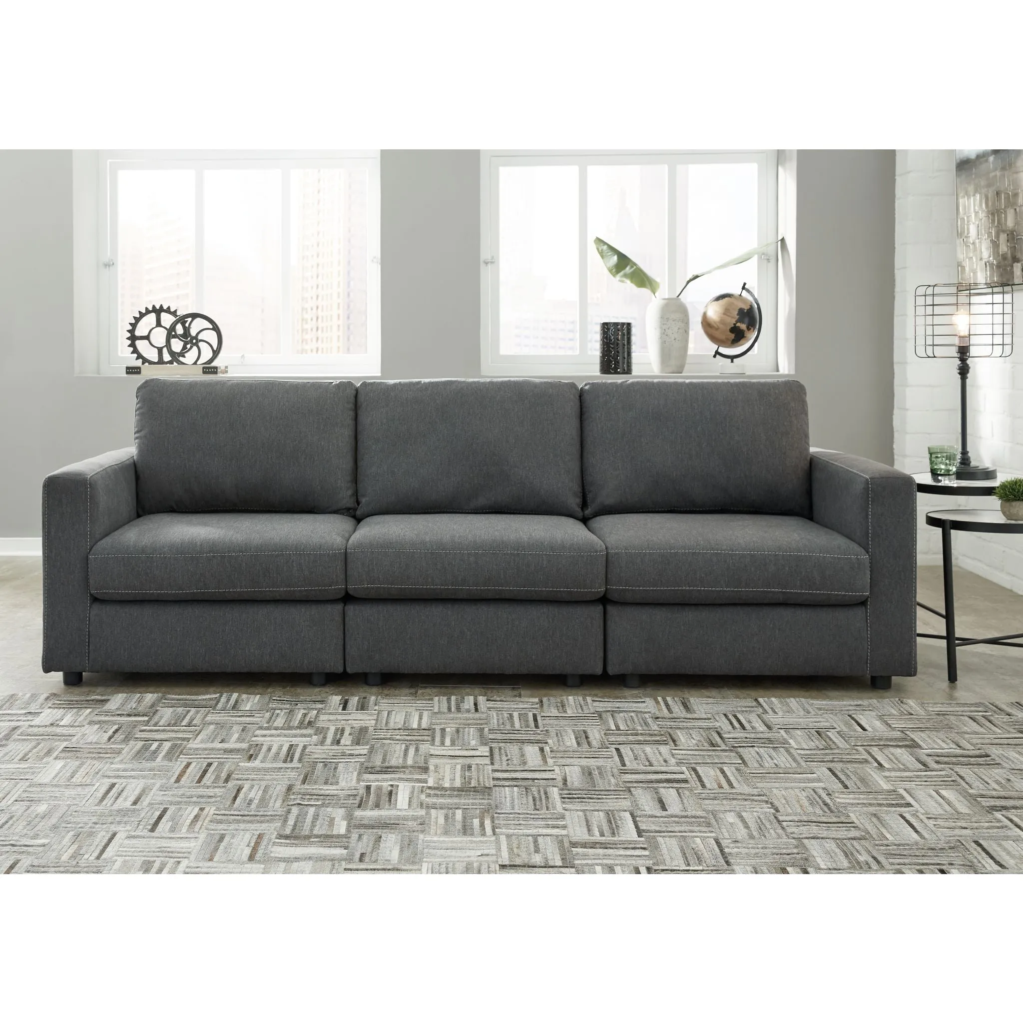 Candela 3 Piece Sofa - Charcoal