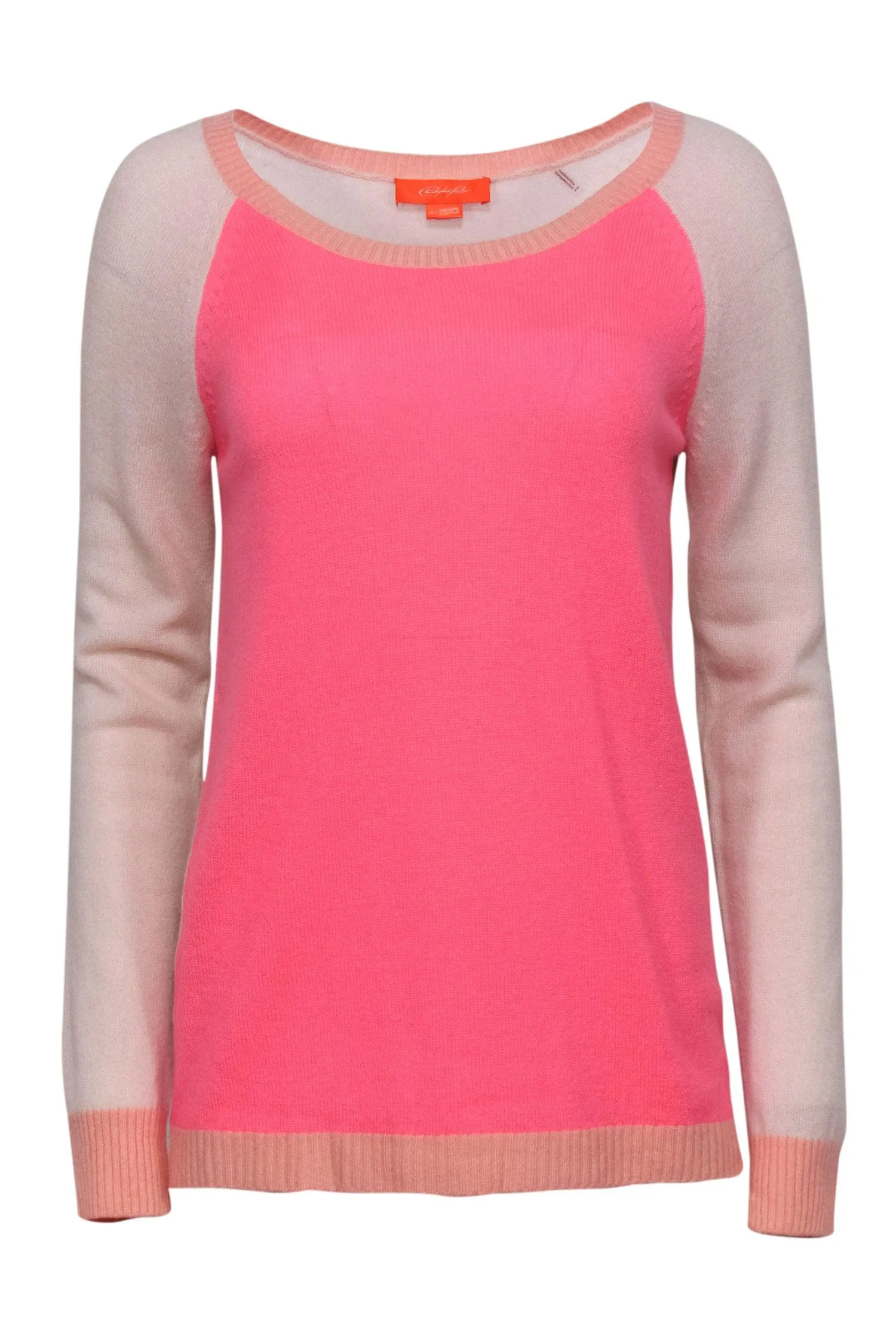 Christopher Fischer - Pink & White Colorblock Cashmere Sweater Sz M