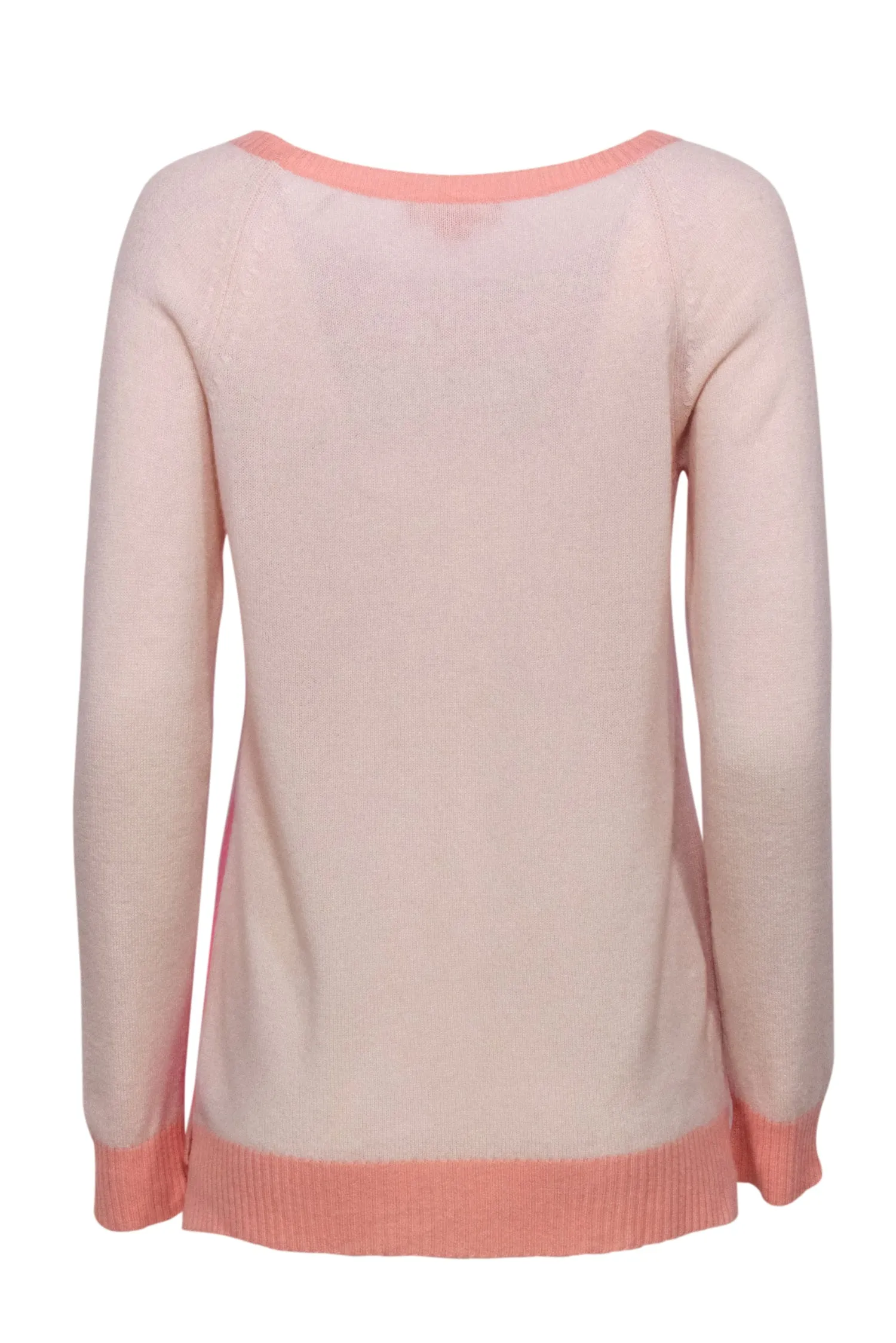 Christopher Fischer - Pink & White Colorblock Cashmere Sweater Sz M