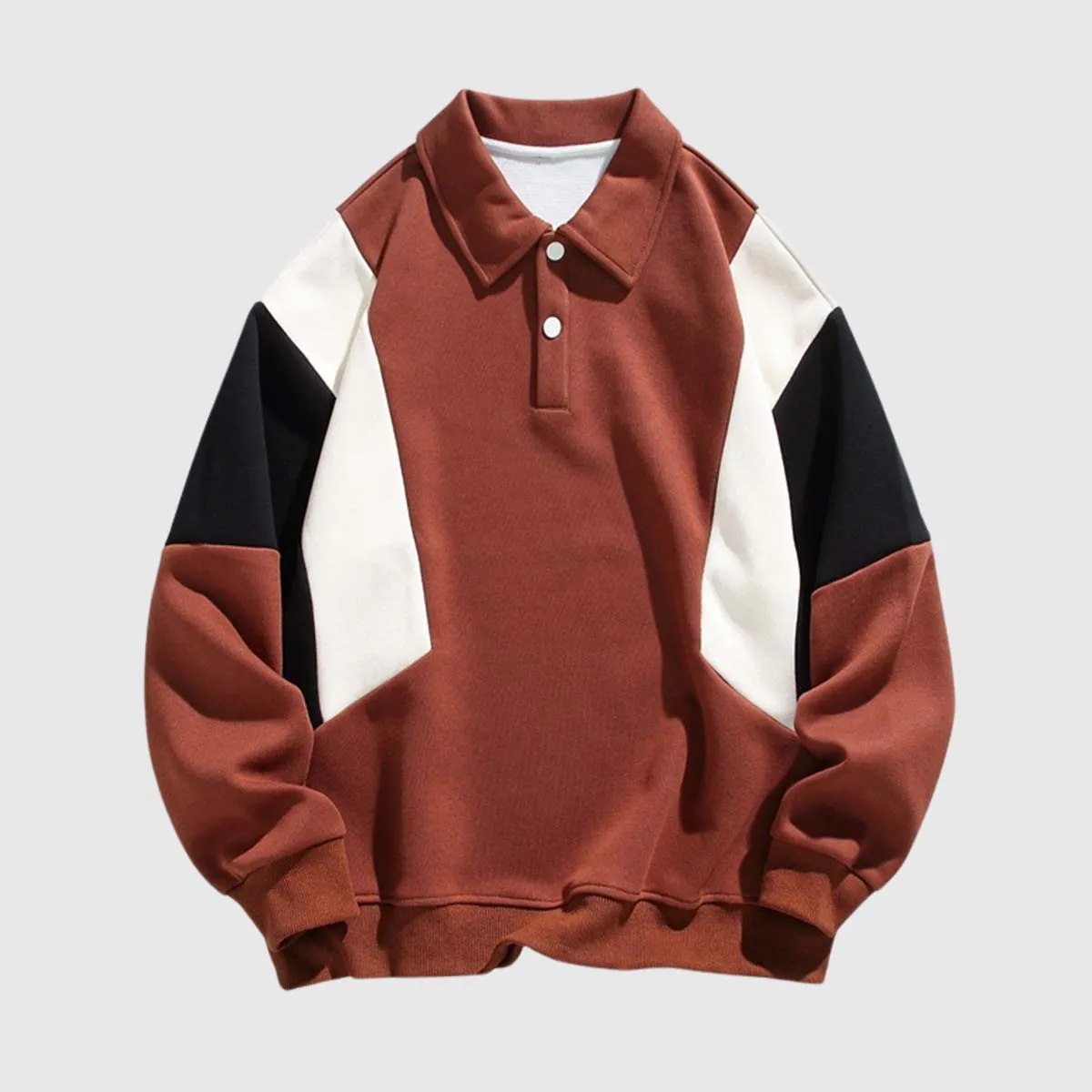 Colorblock Polo Sweatshirt