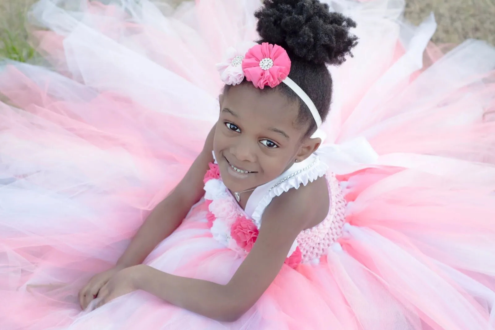 Coral Summer Wedding Flower Girl Tutu Dress