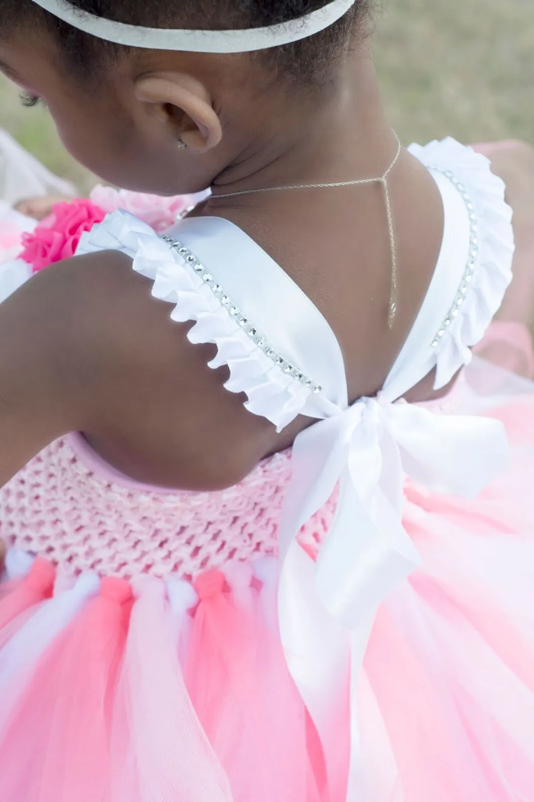 Coral Summer Wedding Flower Girl Tutu Dress