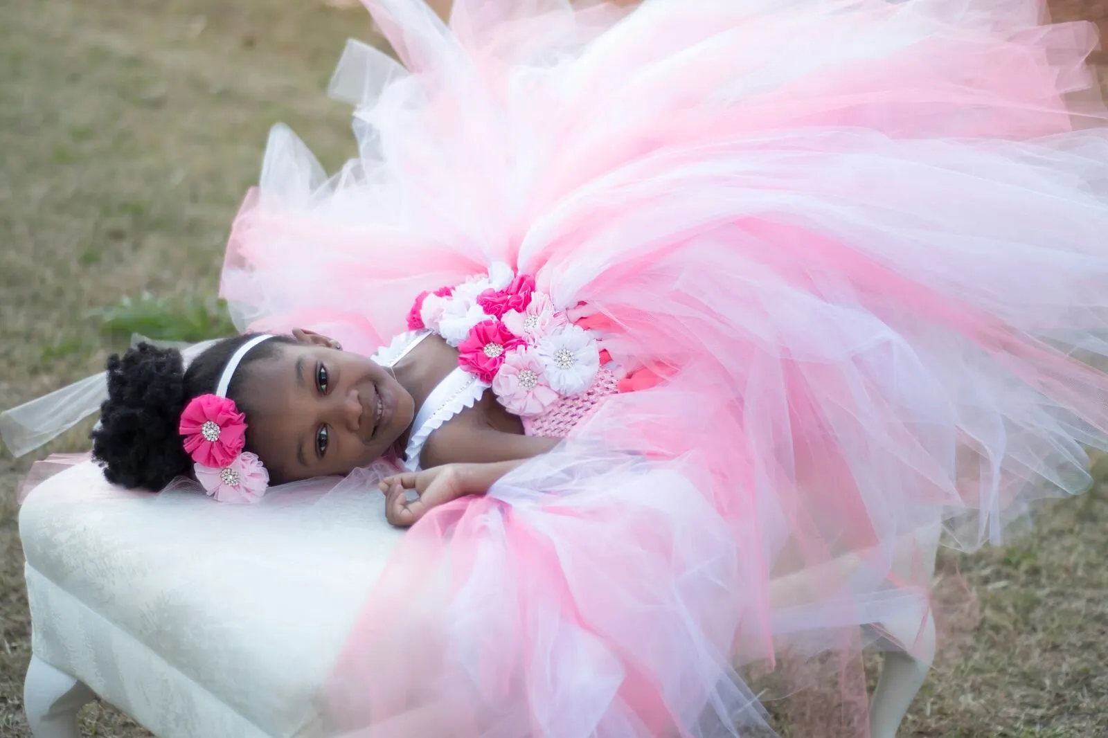 Coral Summer Wedding Flower Girl Tutu Dress