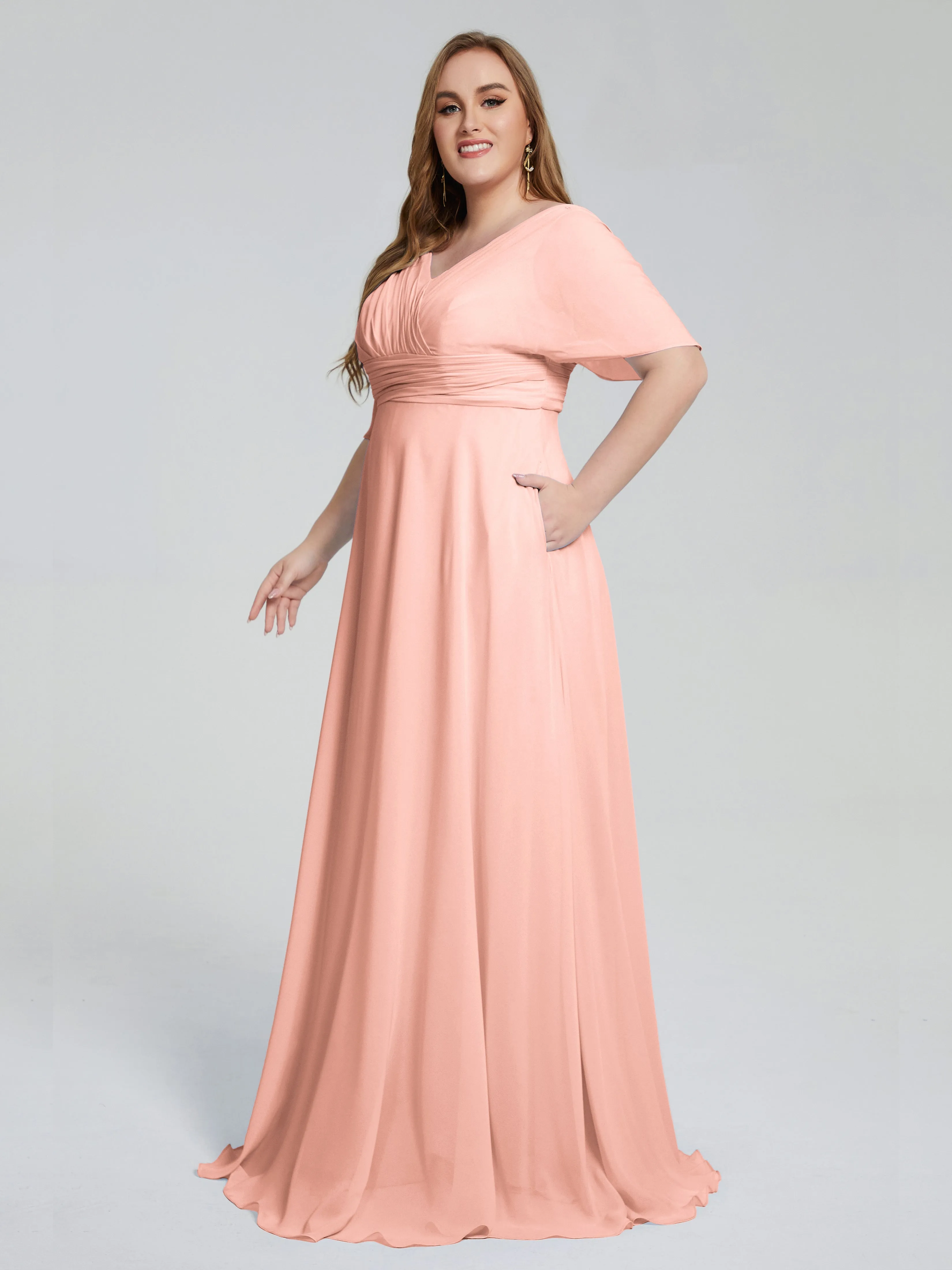 Daniela Elegant Short Sleeves Mother of the Bride Dresses With Pockets