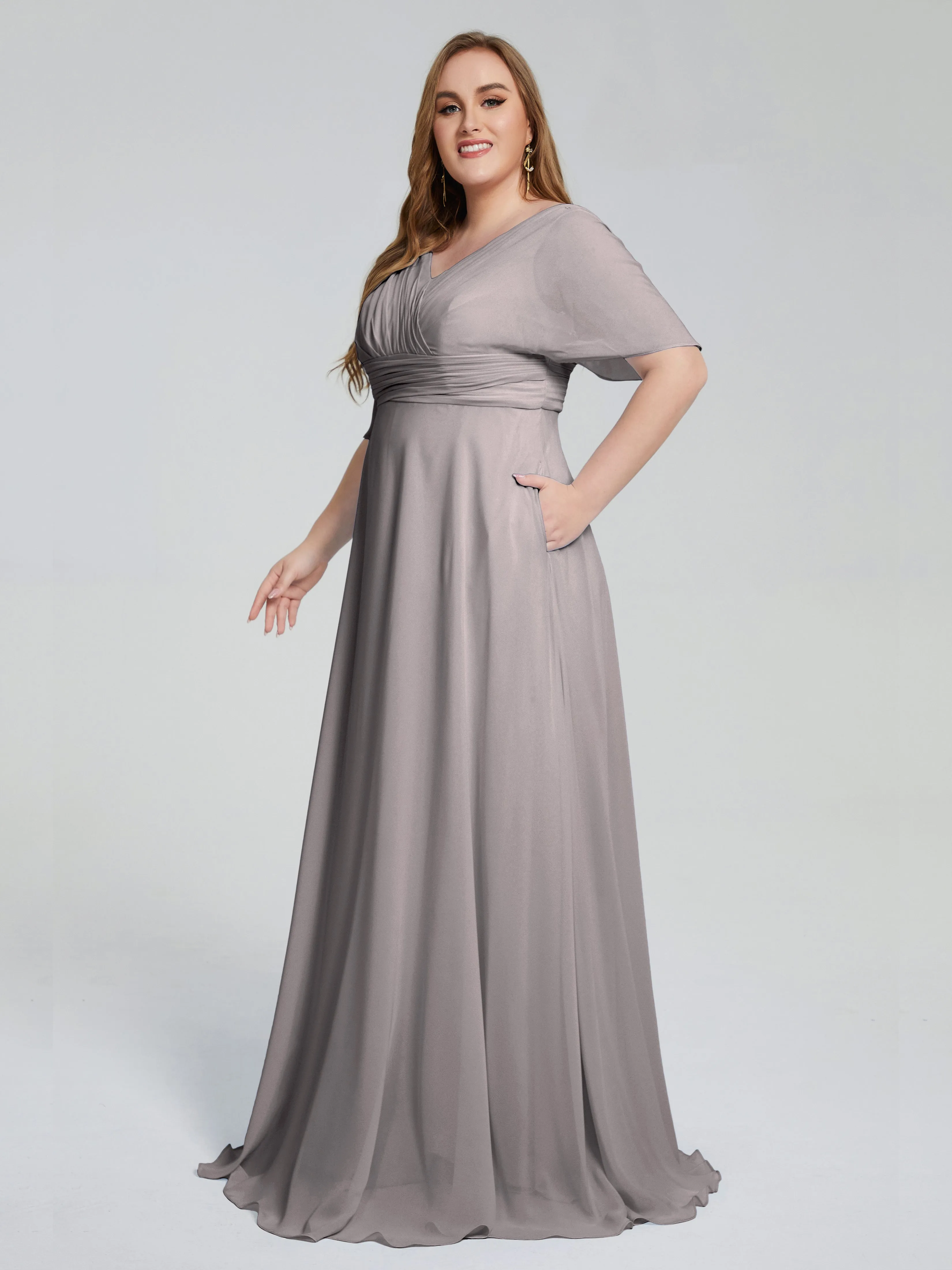 Daniela Elegant Short Sleeves Mother of the Bride Dresses With Pockets