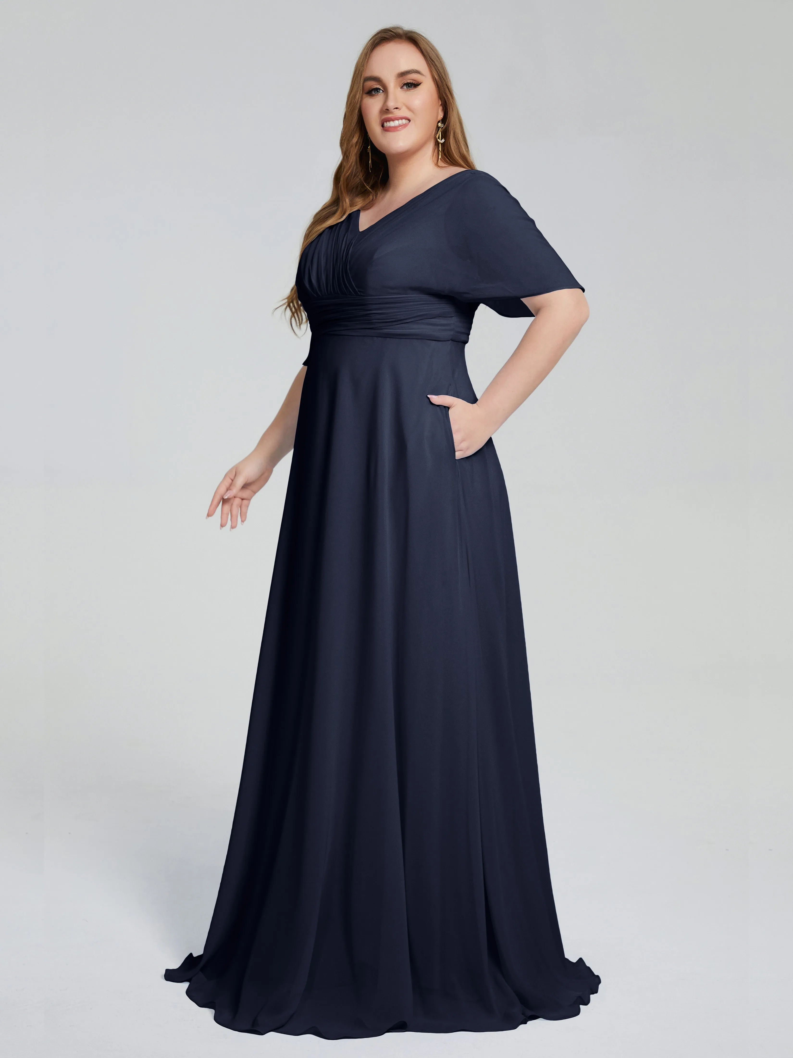 Daniela Elegant Short Sleeves Mother of the Bride Dresses With Pockets