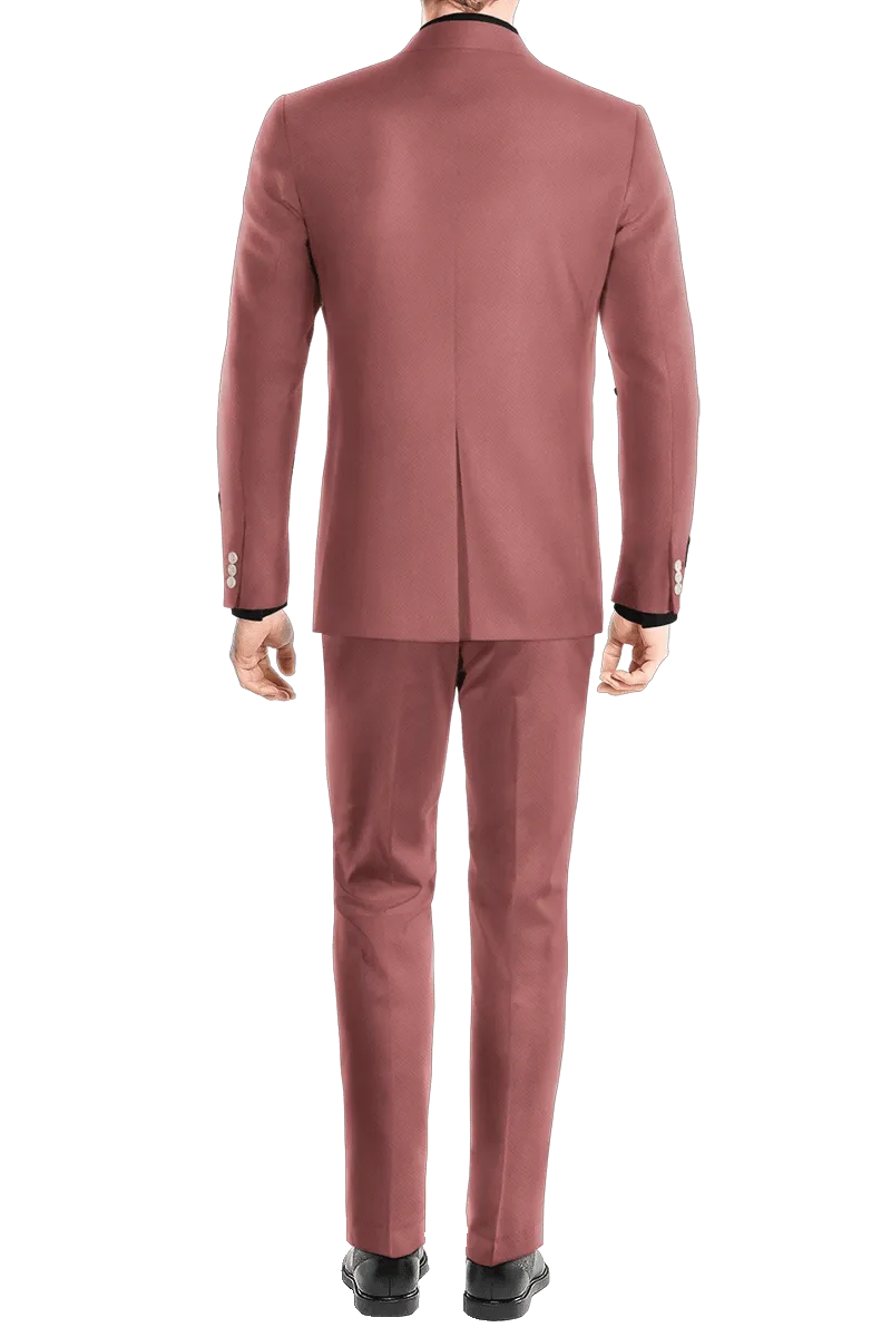 Dark Pink Slim fit 3 piece 1-Button Suit