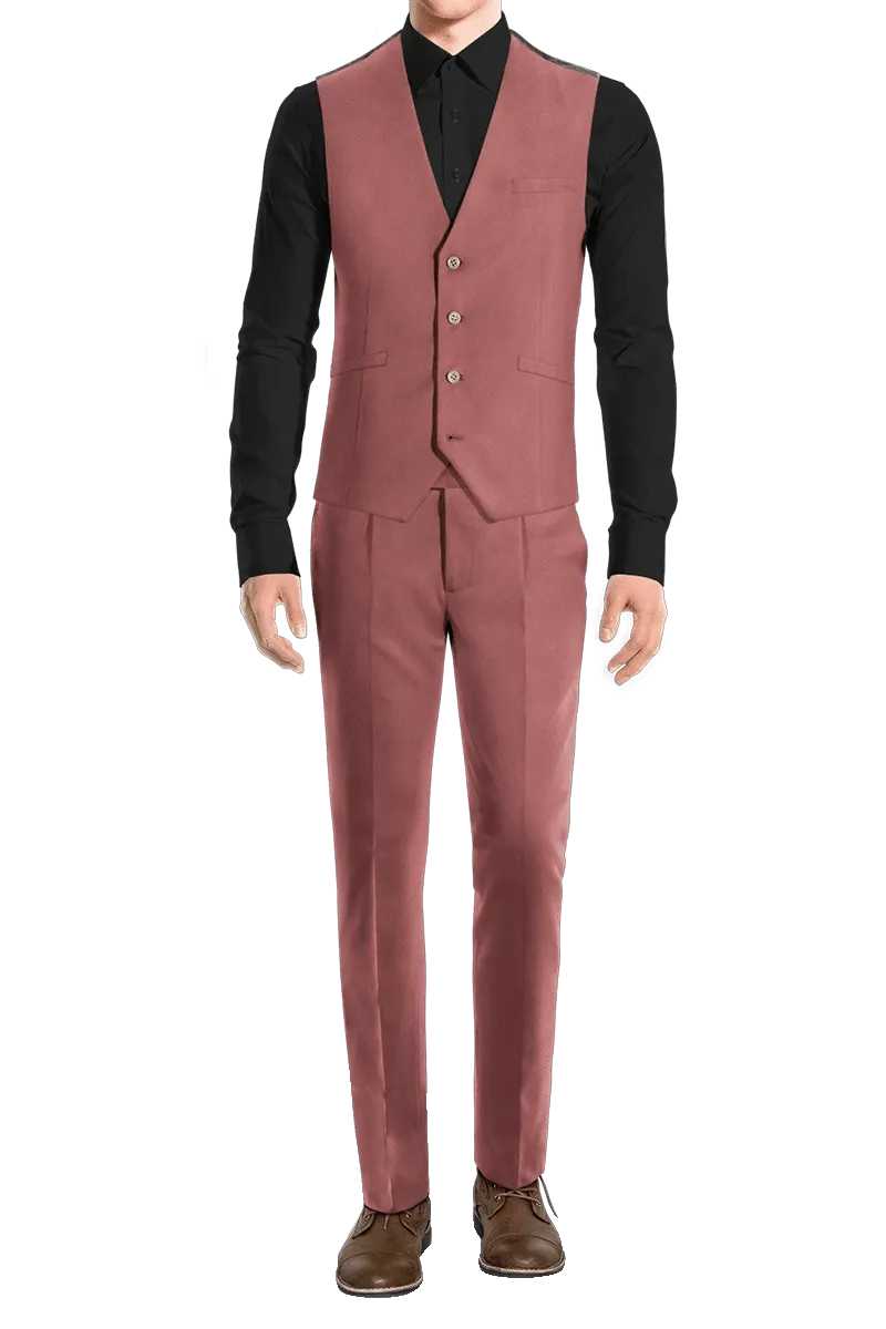 Dark Pink Slim fit 3 piece 1-Button Suit