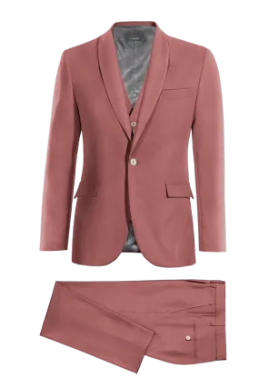 Dark Pink Slim fit 3 piece 1-Button Suit