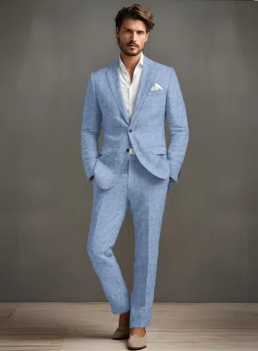 Desert Blue Linen Suit