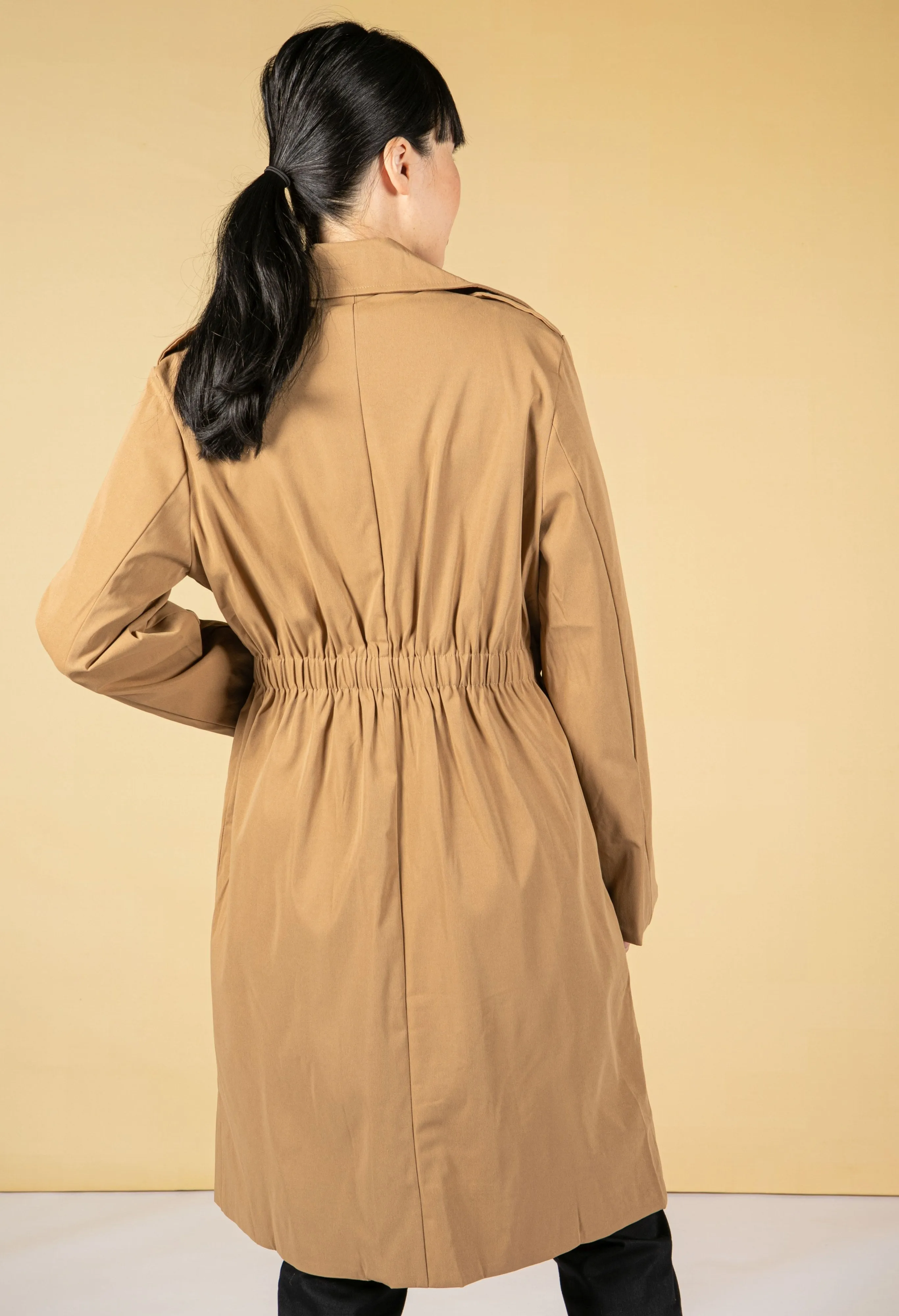 Double Breasted Trench Coat in Camel