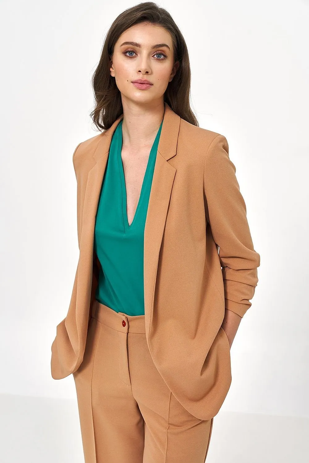 Elegant Crease-Detail Blazer