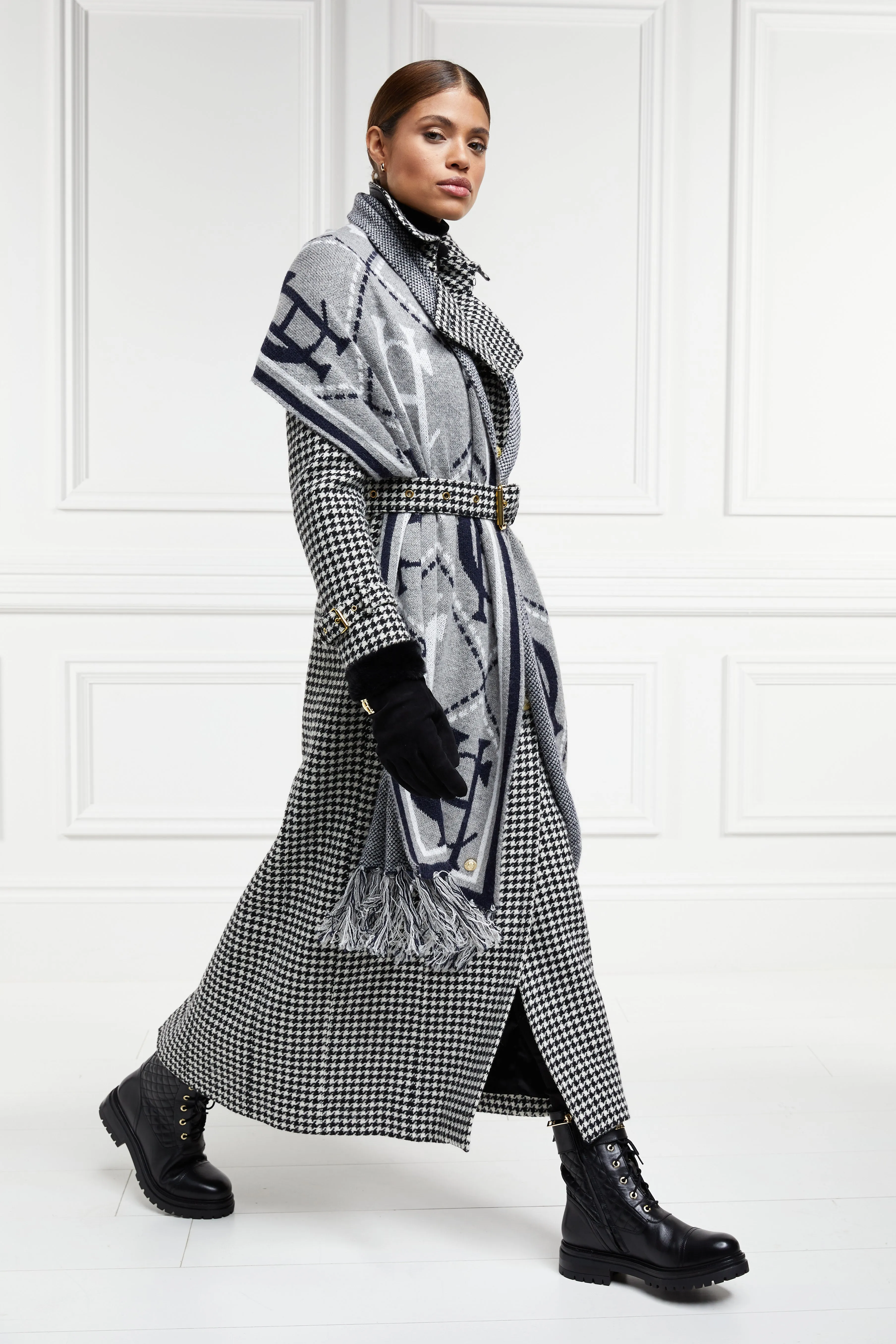 Full Length Marlborough Trench Coat (Houndstooth)