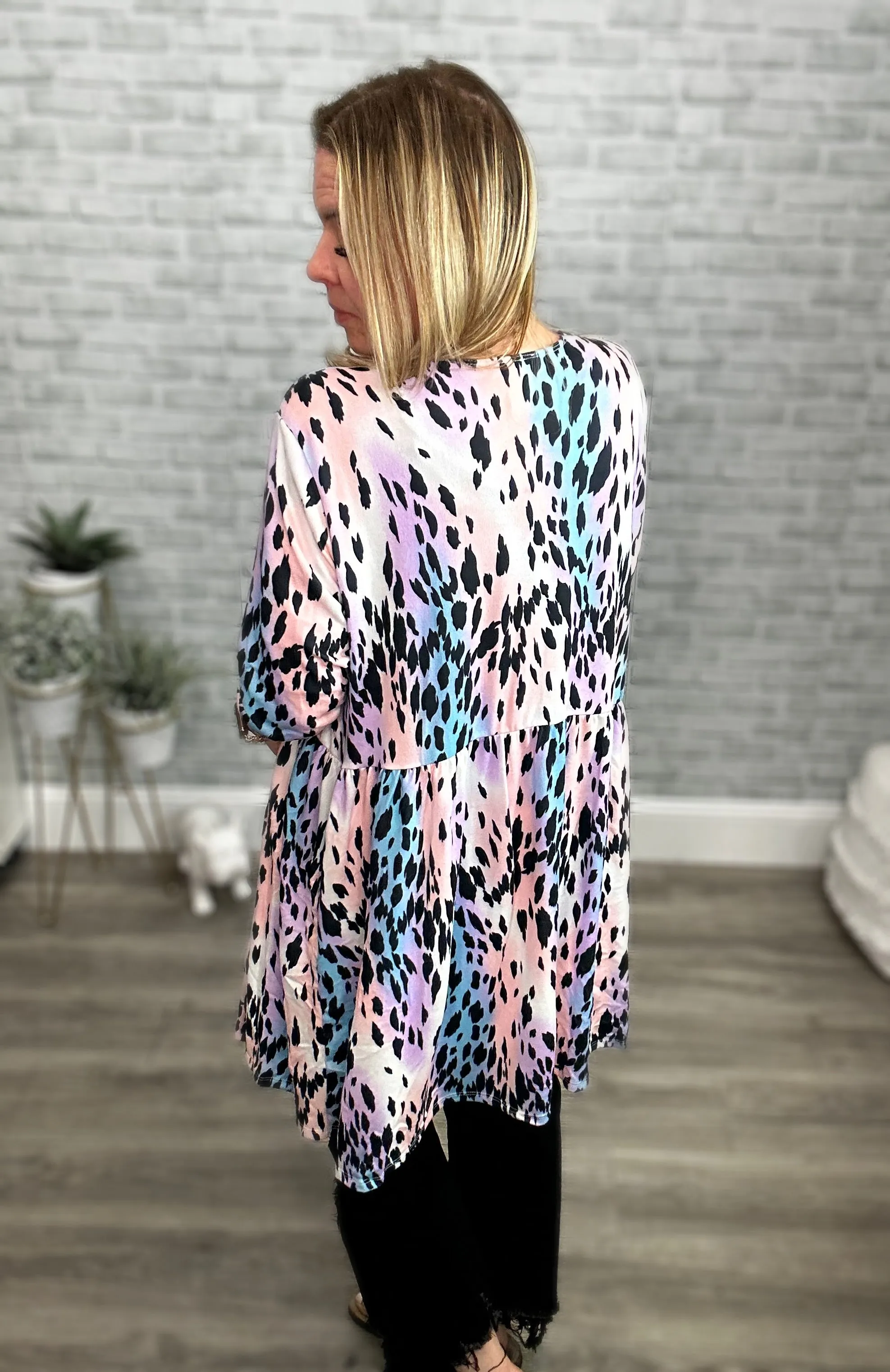 Fun Colored Leopard Print Soft Cardigan