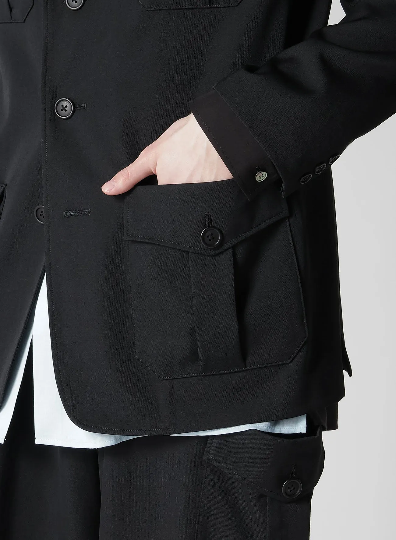 GABARDINE 4-POCKET 3-BUTTON JACKET