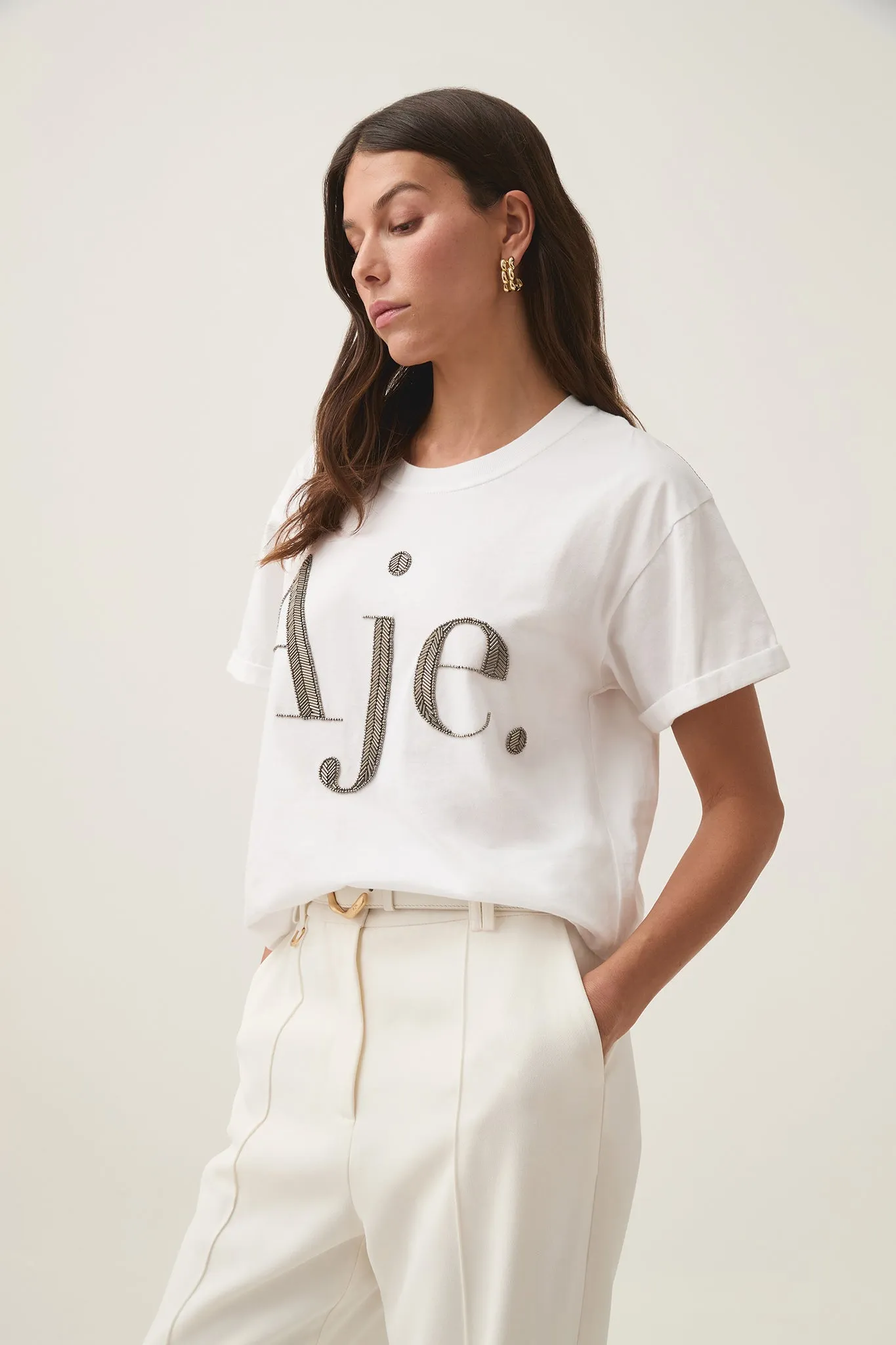 Glint Embellished Logo Tee