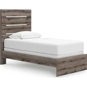 Graystorm Twin Panel Bed - Brown Gray