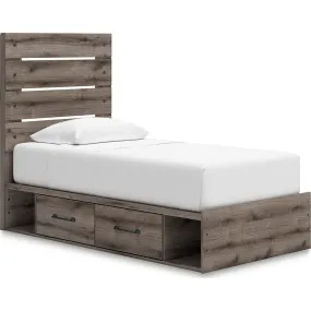 Graystorm Twin Storage Bed - Brown Gray