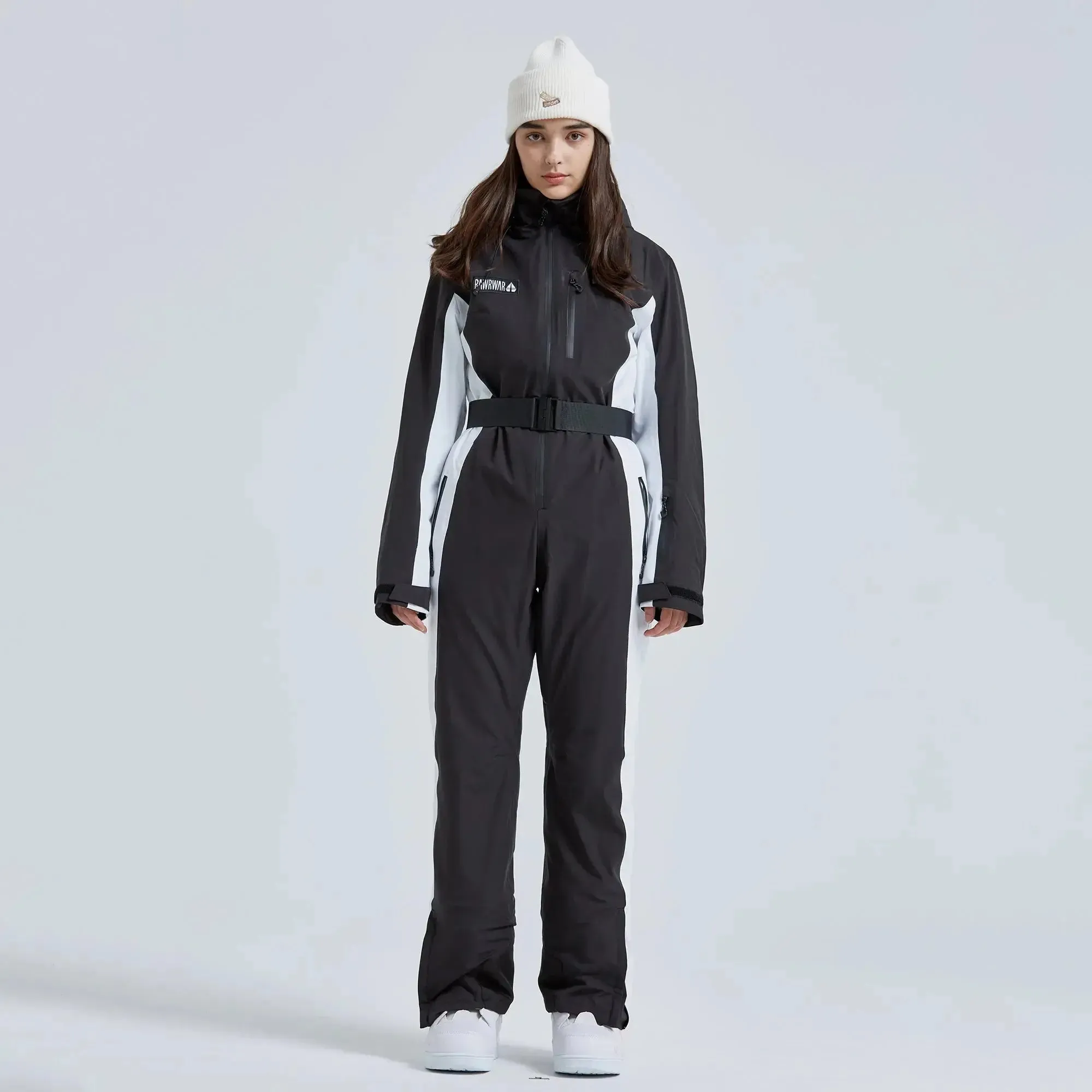 Hotian Women High Neck Hooded One Piece Ski Suits