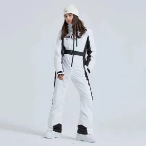 Hotian Women High Neck Hooded One Piece Ski Suits