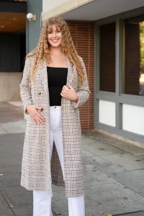 Impressionist Plaid Button Front Coat