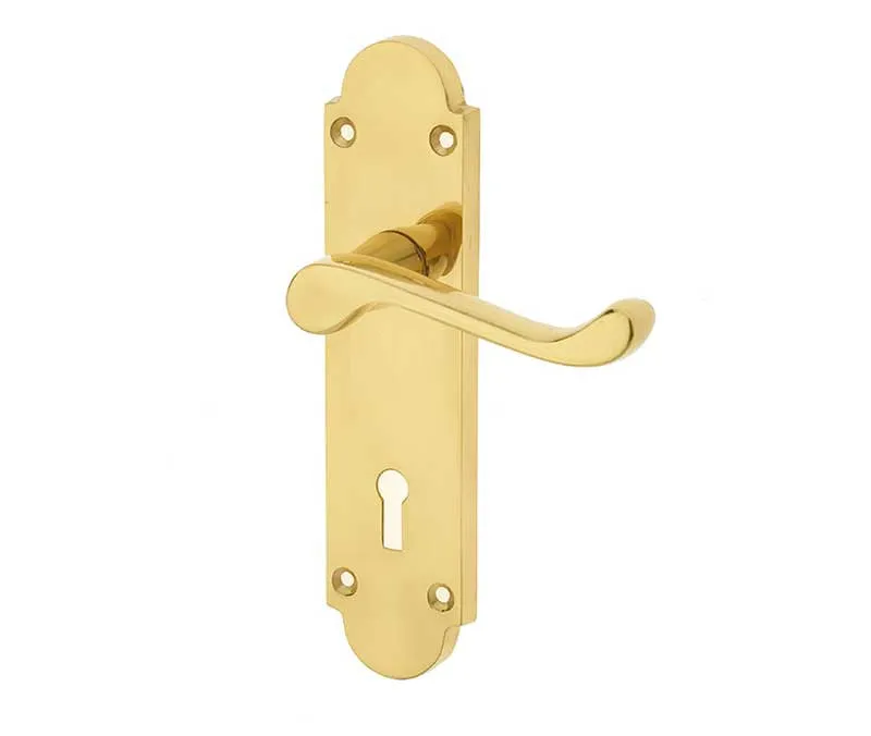 Jedo Epsom Suite Door Handle on Backplate - Lock / Latch / Bathroom