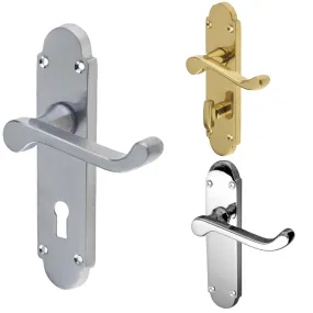 Jedo Epsom Suite Door Handle on Backplate - Lock / Latch / Bathroom