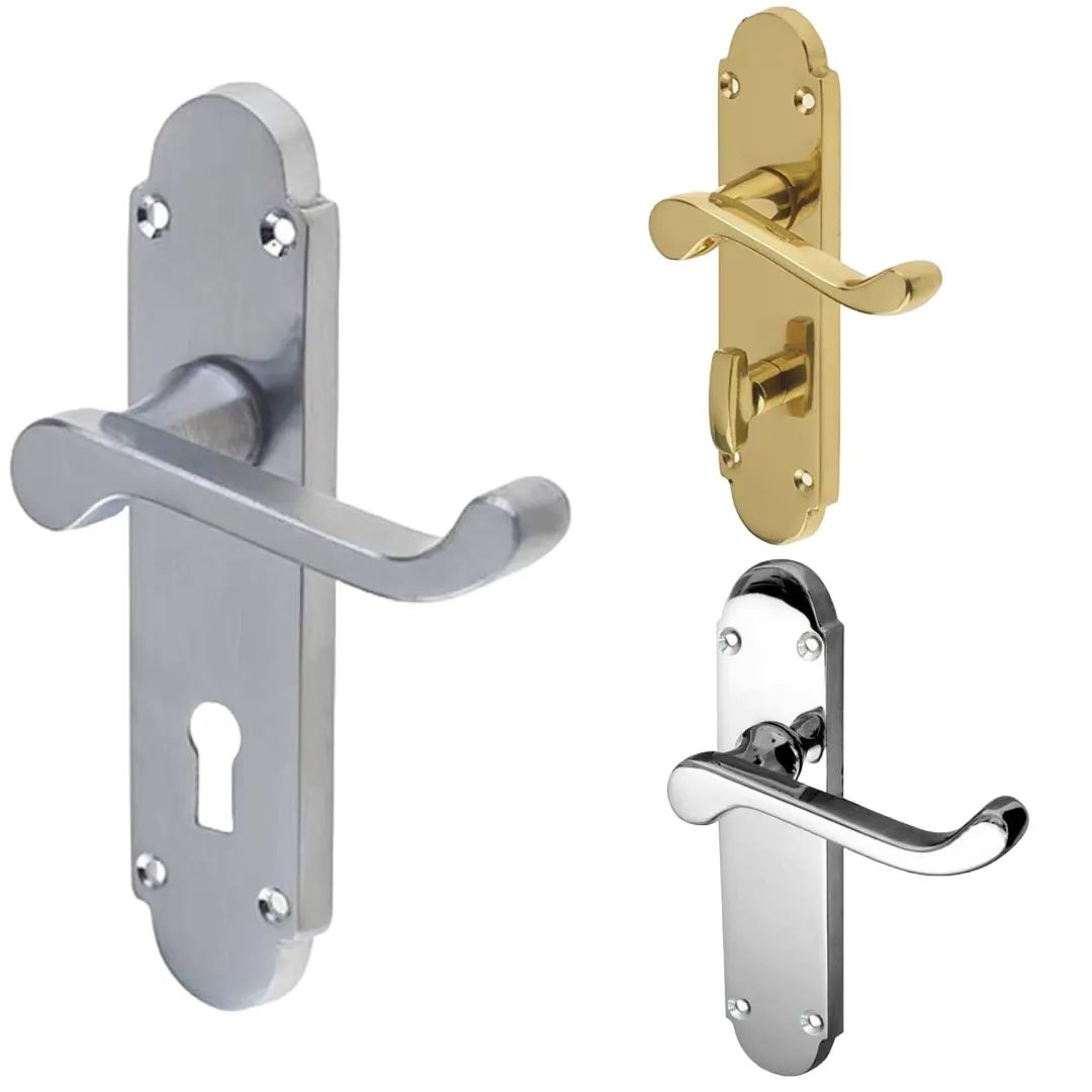 Jedo Epsom Suite Door Handle on Backplate - Lock / Latch / Bathroom