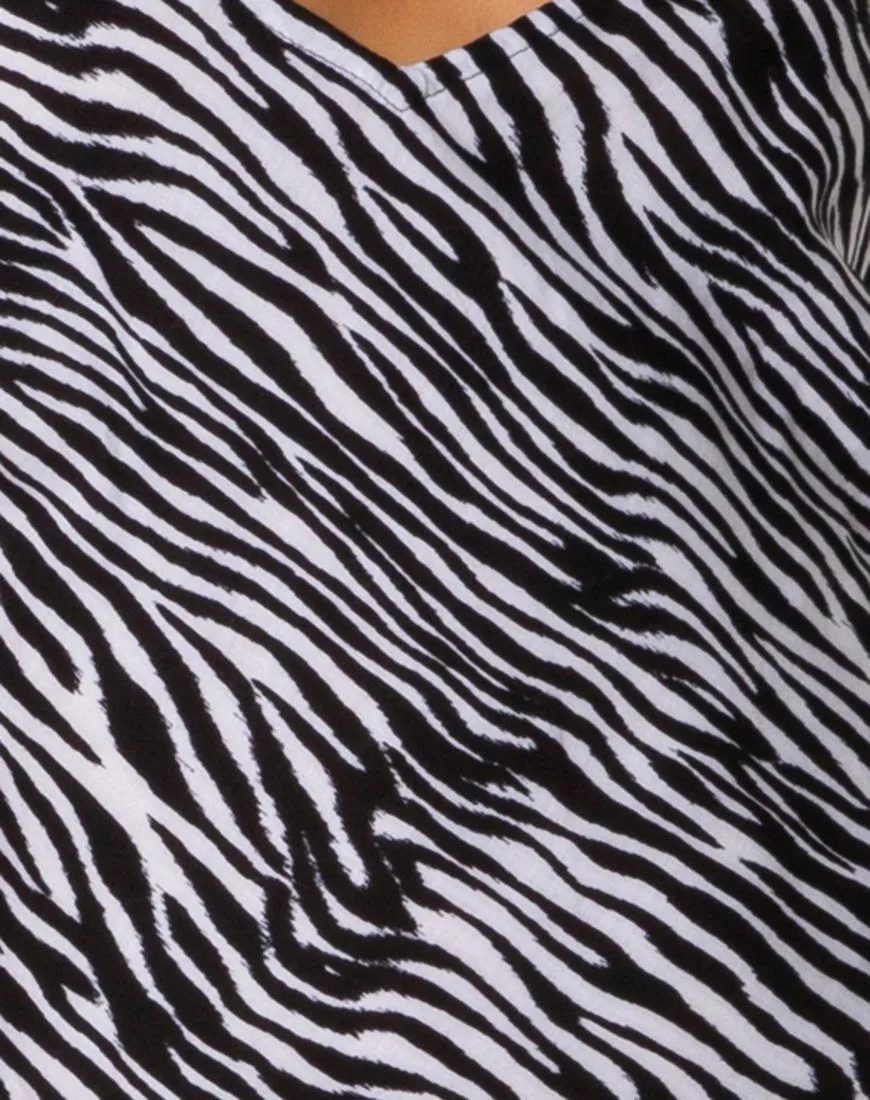 Juvina Slip Dress in Classic Zebra