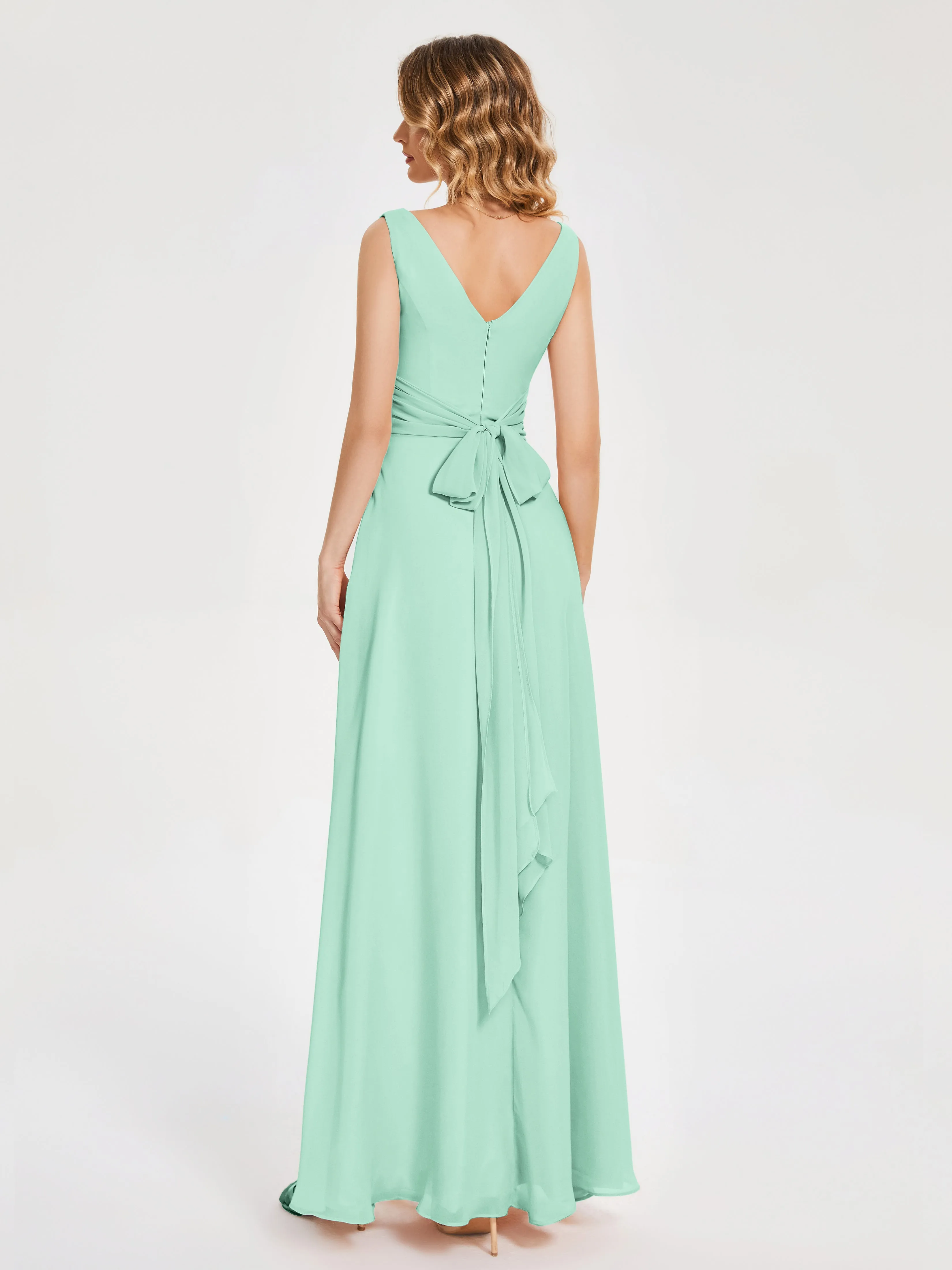 Lucille Elegant Chiffon Bridesmaid Dresses With Bow