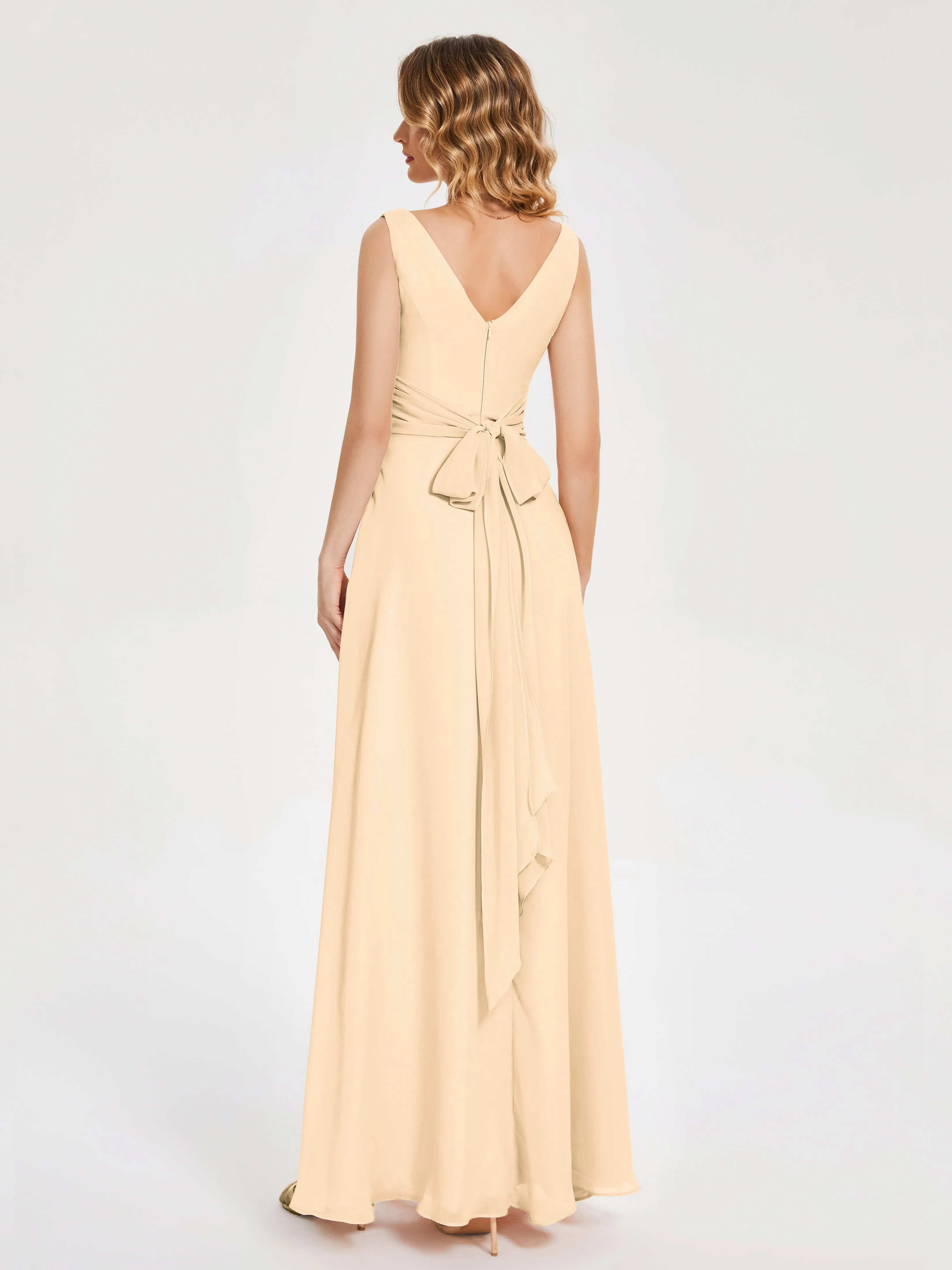 Lucille Elegant Chiffon Bridesmaid Dresses With Bow