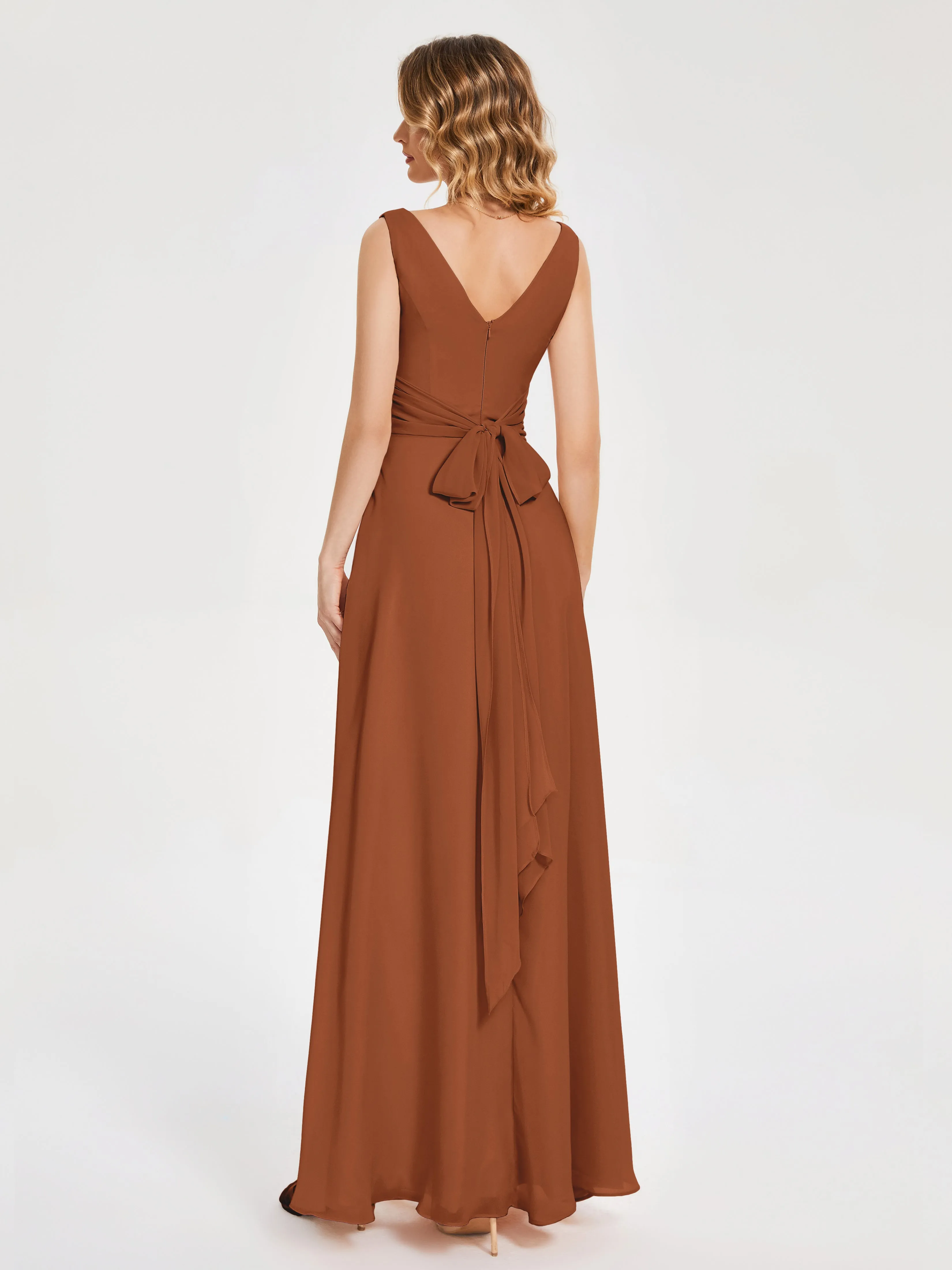 Lucille Elegant Chiffon Bridesmaid Dresses With Bow