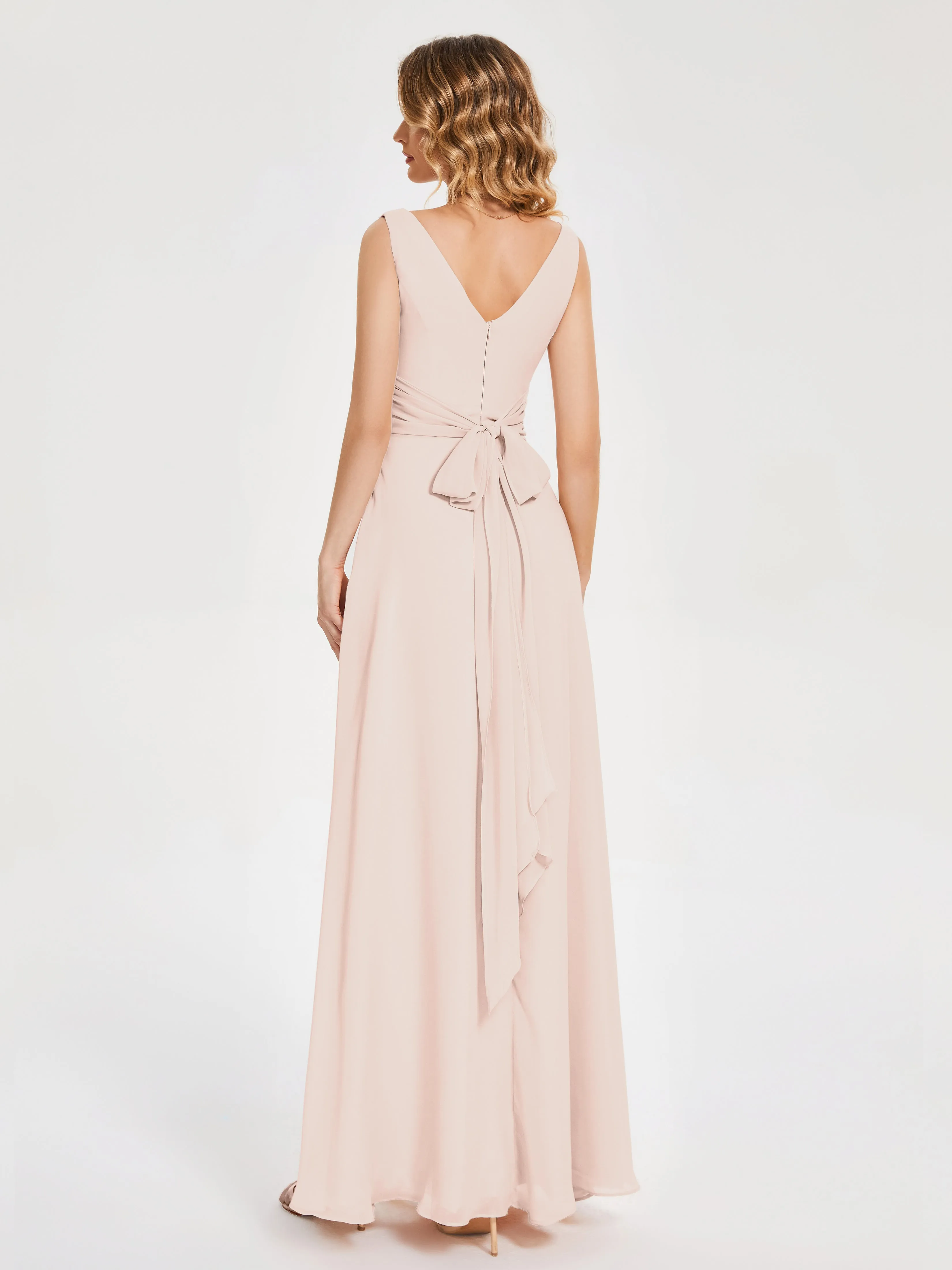 Lucille Elegant Chiffon Bridesmaid Dresses With Bow