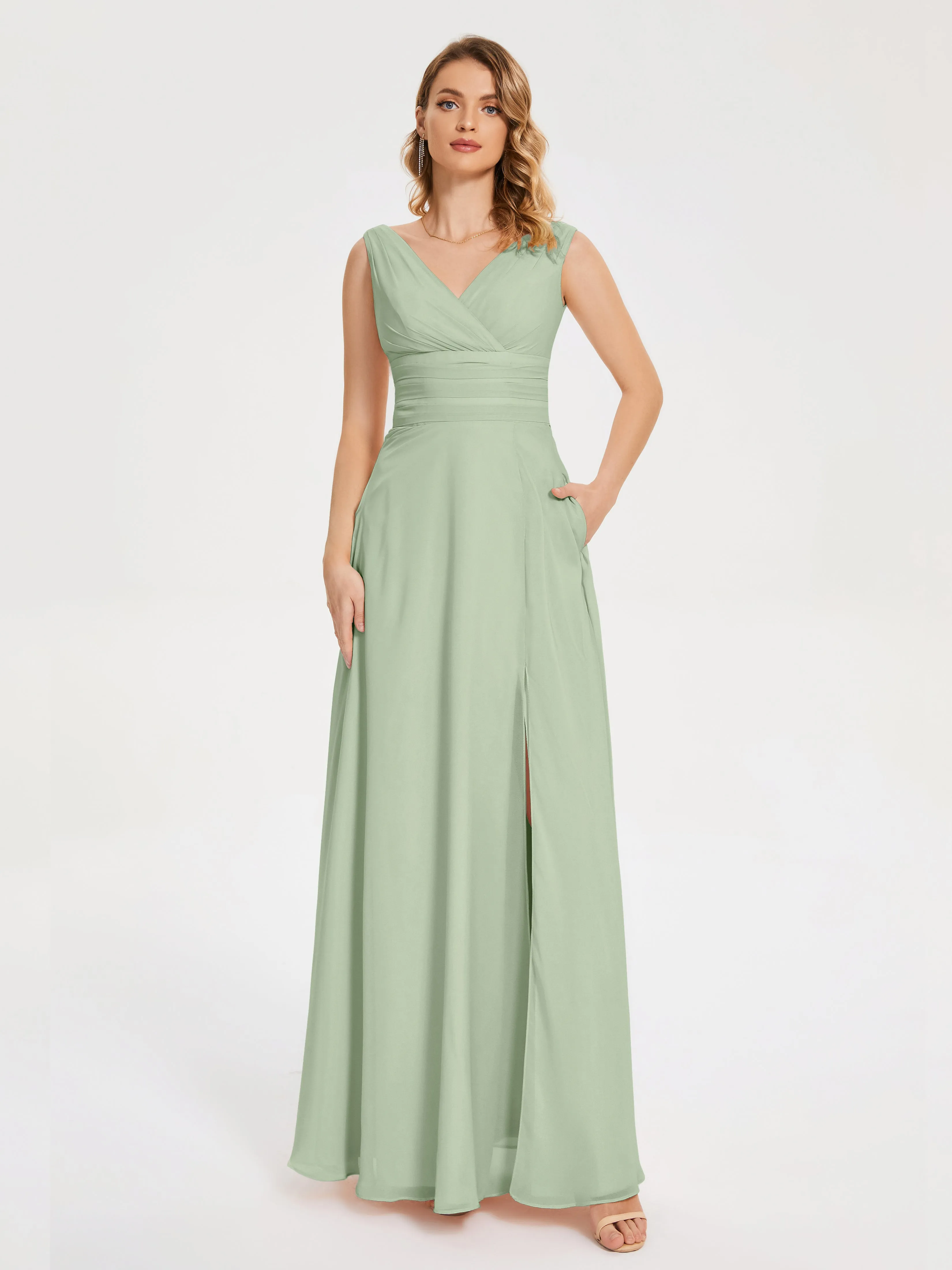 Lucille Elegant Chiffon Bridesmaid Dresses With Bow