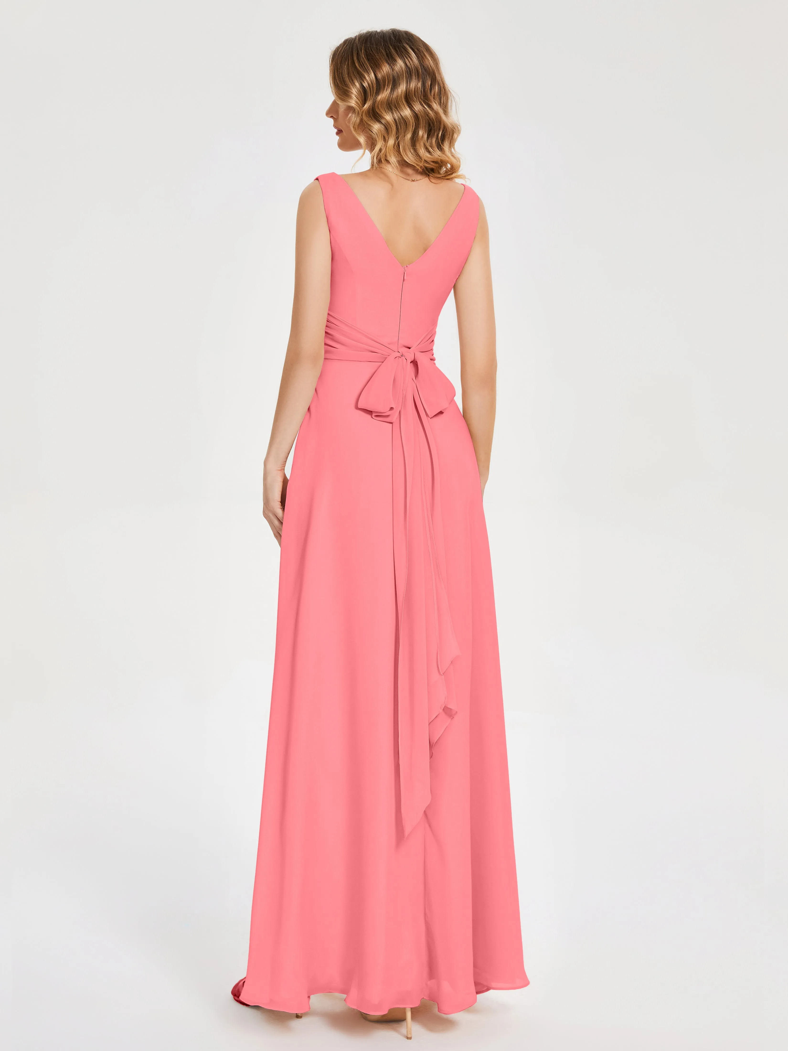 Lucille Elegant Chiffon Bridesmaid Dresses With Bow