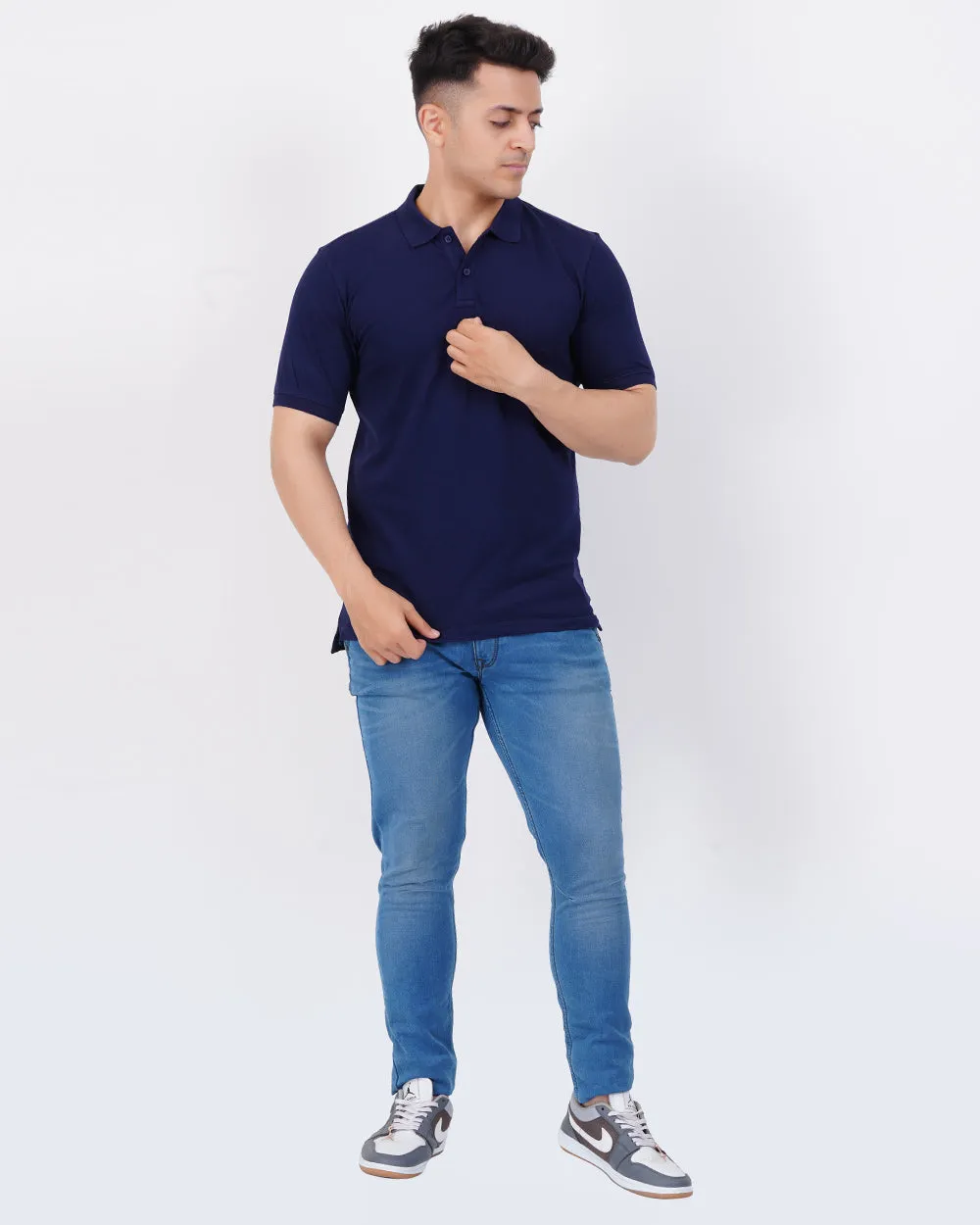 Men's Denim Blue Polo Tee