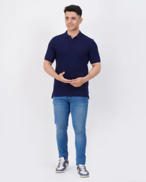 Men's Denim Blue Polo Tee